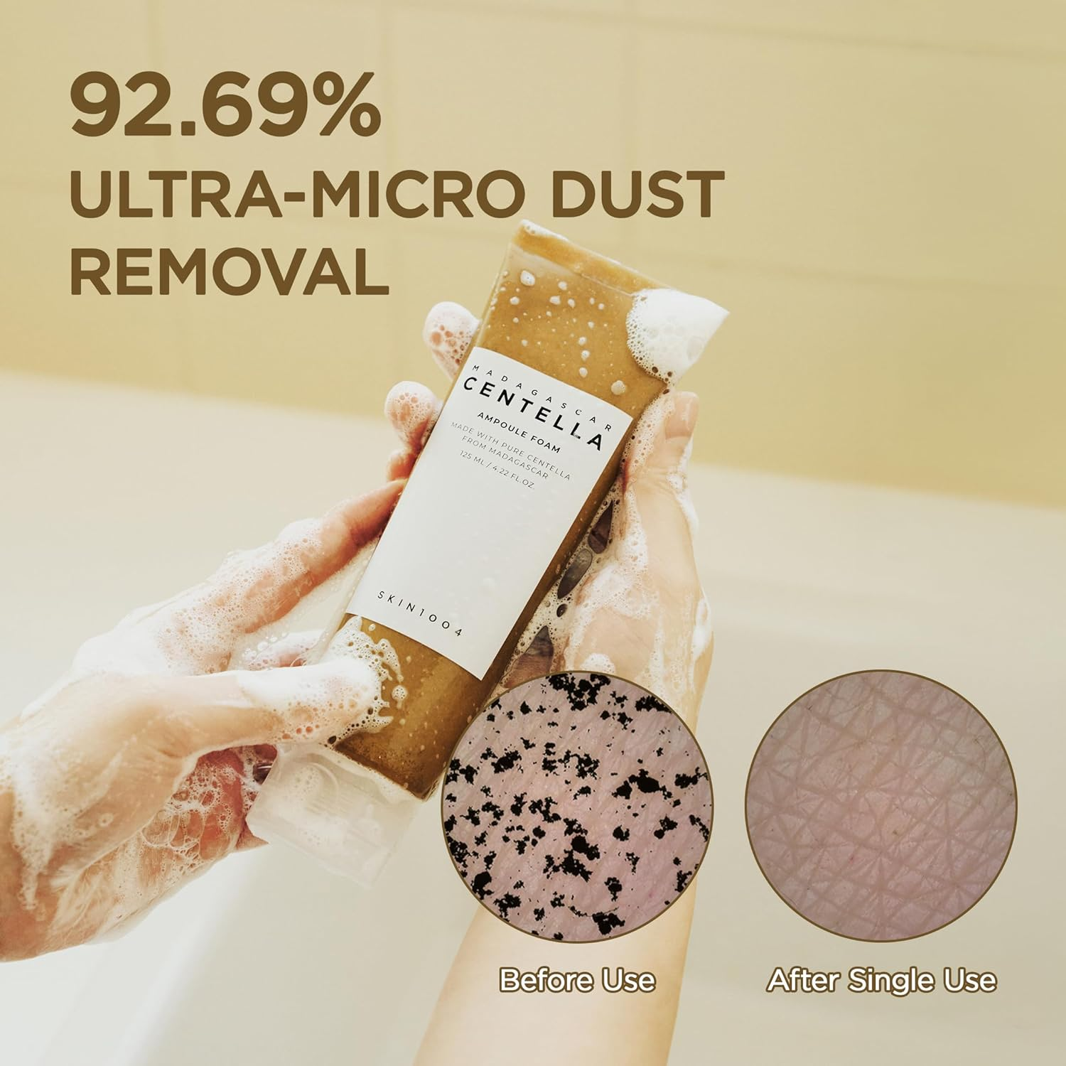 SKIN1004 Madagascar Centella Ampoule Foam, 125Ml, Korean Face Cleanser & Makeup Remover with Centella Asiatica, Facial Foam Cleanser for Daily Face Wash, Cleansing Foam for Skin Cleanliness & Softness, Korean Skincare image number 6