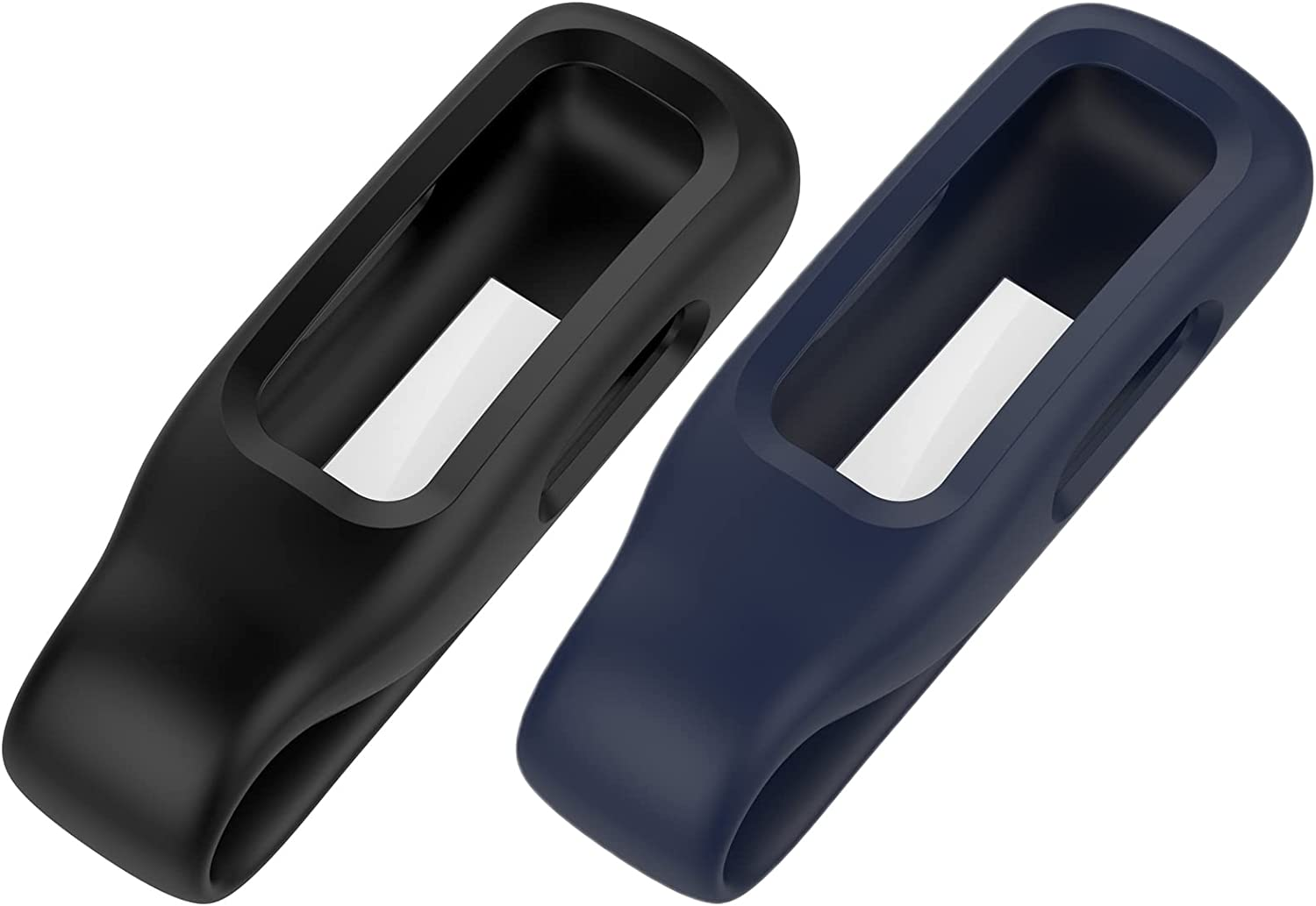 (2 Pack) T Tersely Clip Case Replacement for Fitbit Ace 3 for Fitbit Inspire 3/2,Soft Comfortable Silicone Clips All around Protection Cover Holder Accessory for Fitbit Smartwatch -Black+Blue image number 5
