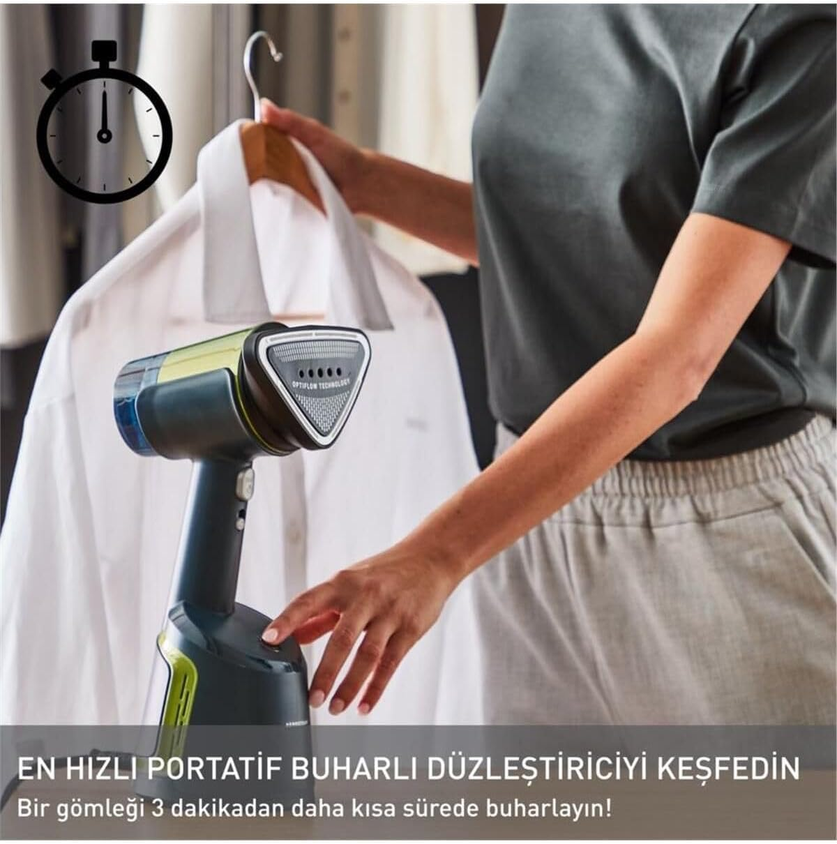 Tefal Aero Steam DT9810F0 Ceramic Soleplate Steam Straightener, 20 G/Min Steam Performance, 100 Ml Removable Water Tank, Noise Level of 84 Db(A), 3 Modes, 1400 Watt, Blue/Green - Blue/Green image number 6