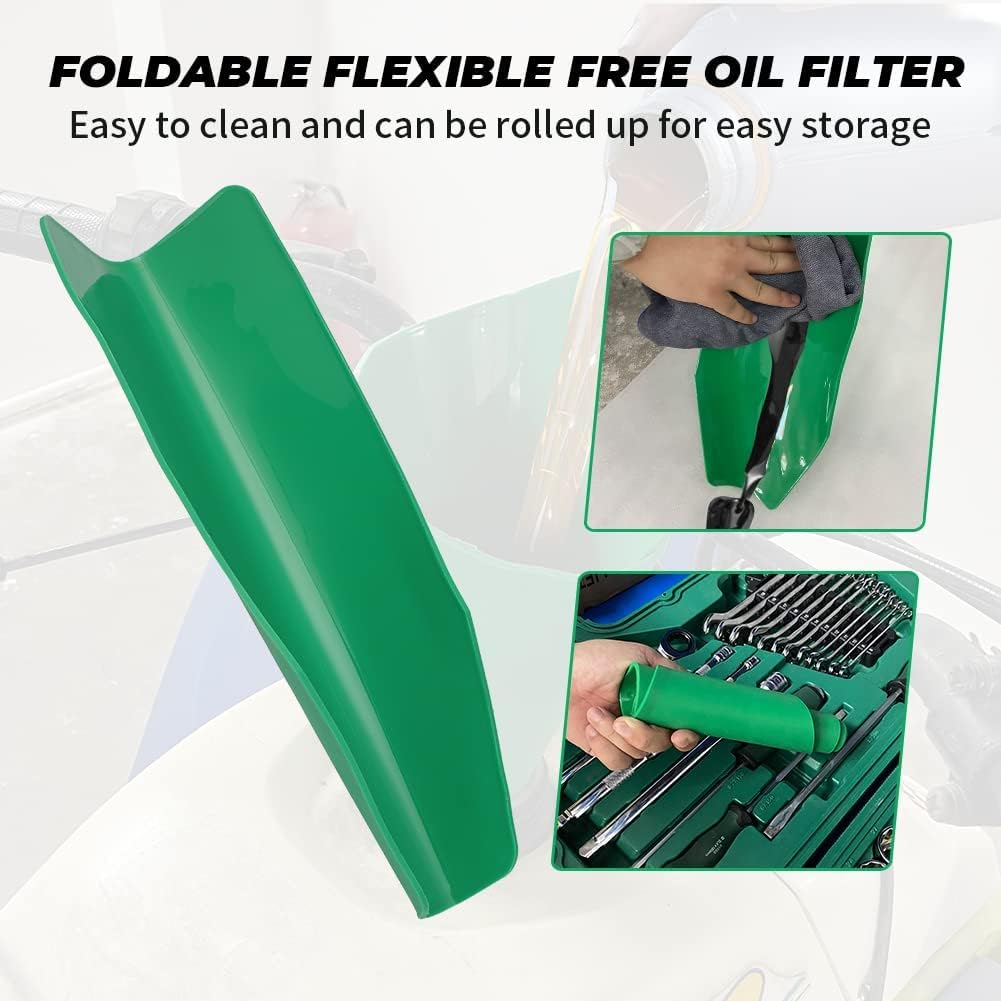 Upgrade Flexible Draining Tool Oil Funnel 100% Silicone Foldable Drainage Oil Guide Tool General Purpose Funnel Free Oil Filter Extended for Discharging Oil from Cars, Trucks, Motorcycles image number 3