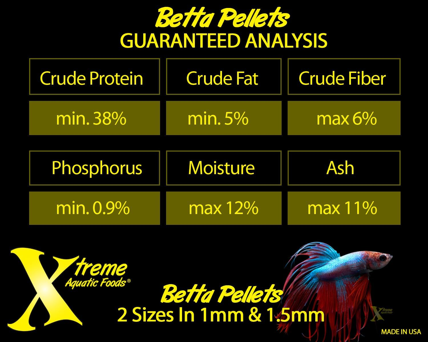 Xtreme Aquatic Foods Betta 1Mm Semi-Floating Pellets Fish Food for All Bettas and Siamese Fighting Fish 71 Grams (2.5Oz) image number 6