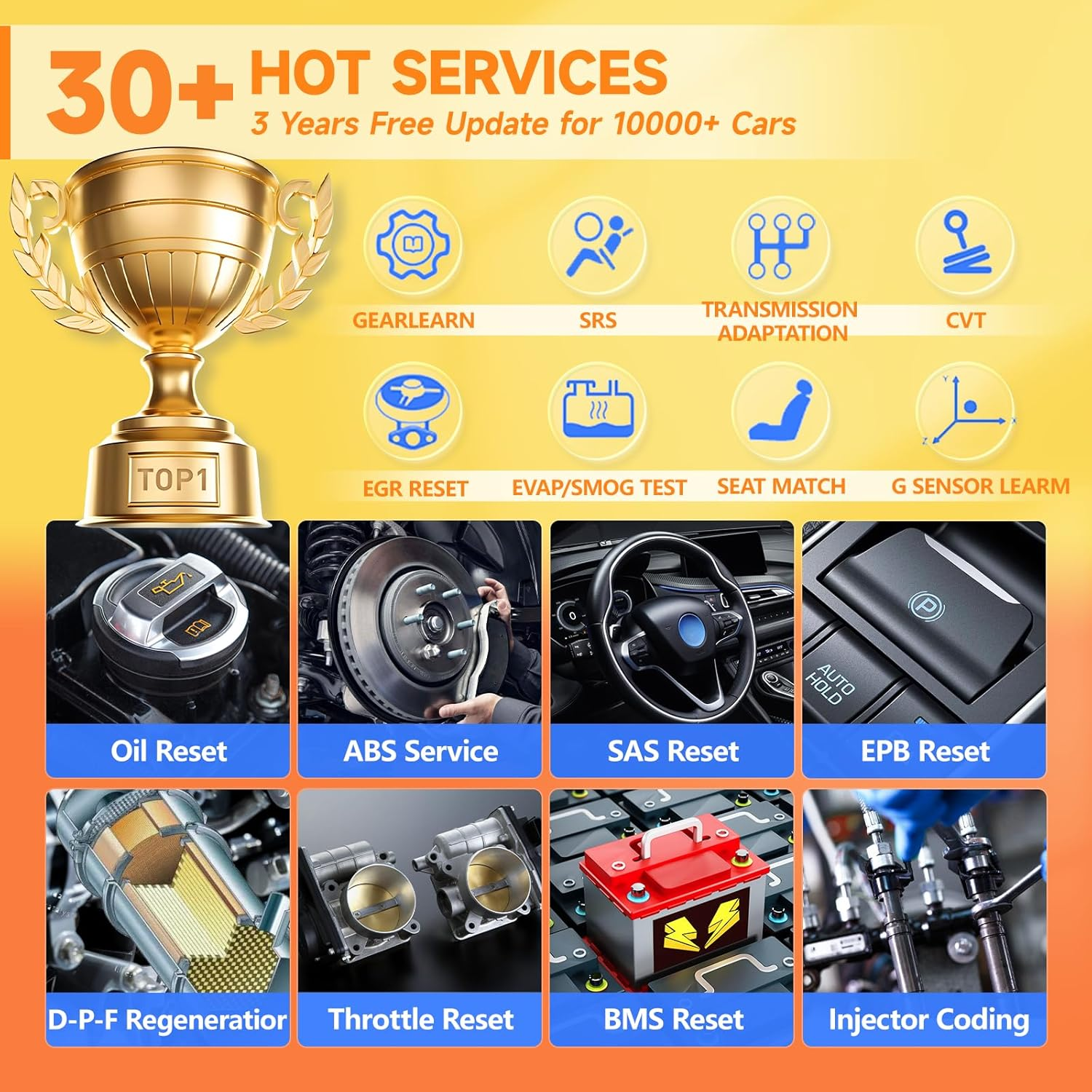 2025 FOXWELL Scanner NT809BT Bidirectional Scan Tool, All System Scanner for Car with 30+ Service Resets, Wireless Diagnostic Scanner for All Vehicles, Accurate Automotive Diagnostic Tools FCA Support image number 4