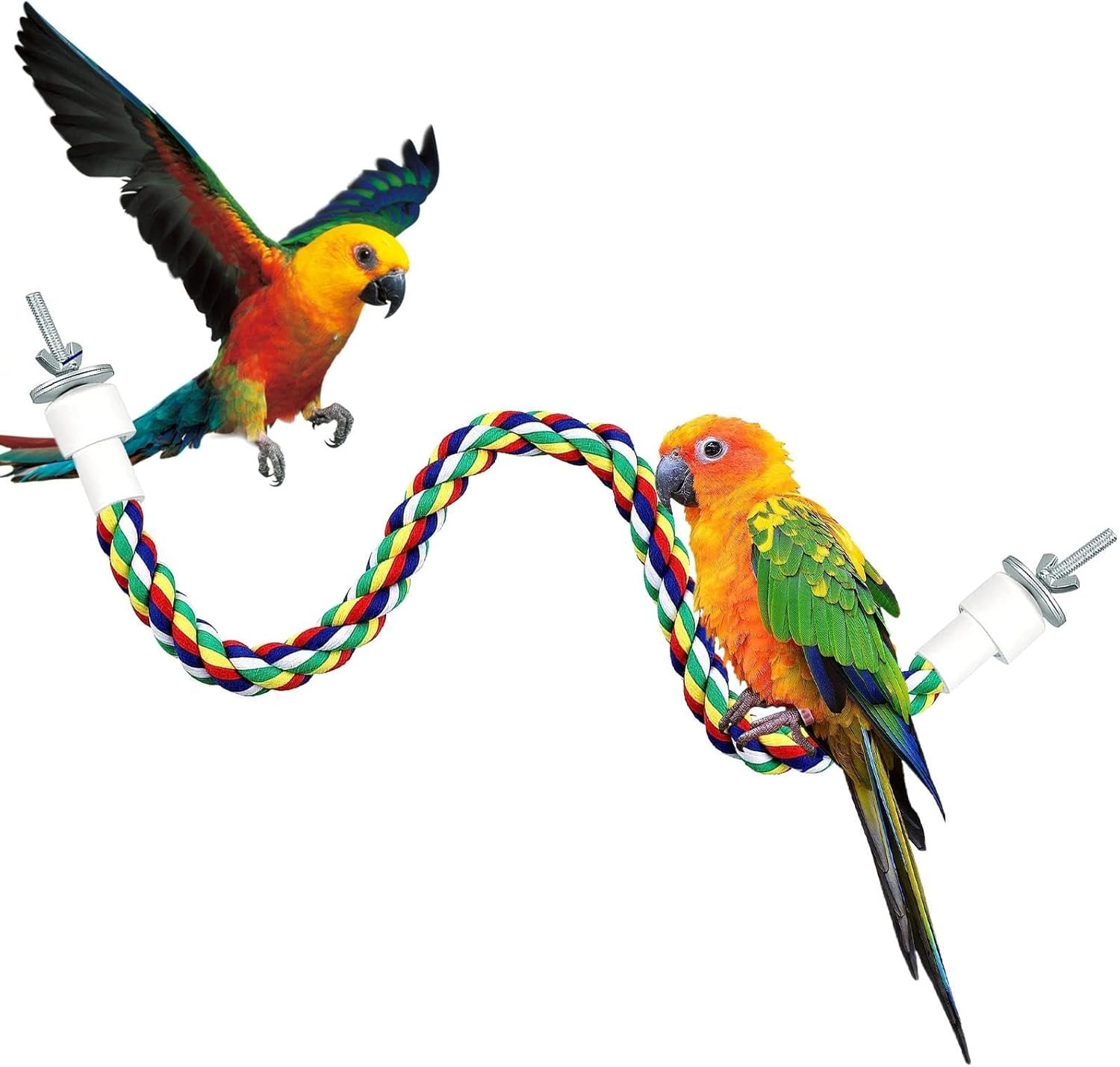 Rope Perch Birds Parrot Rope for Budgies / Parrot Climbing Rope Bird Cage Accessories (50 Cm Metal Nut) image number 6