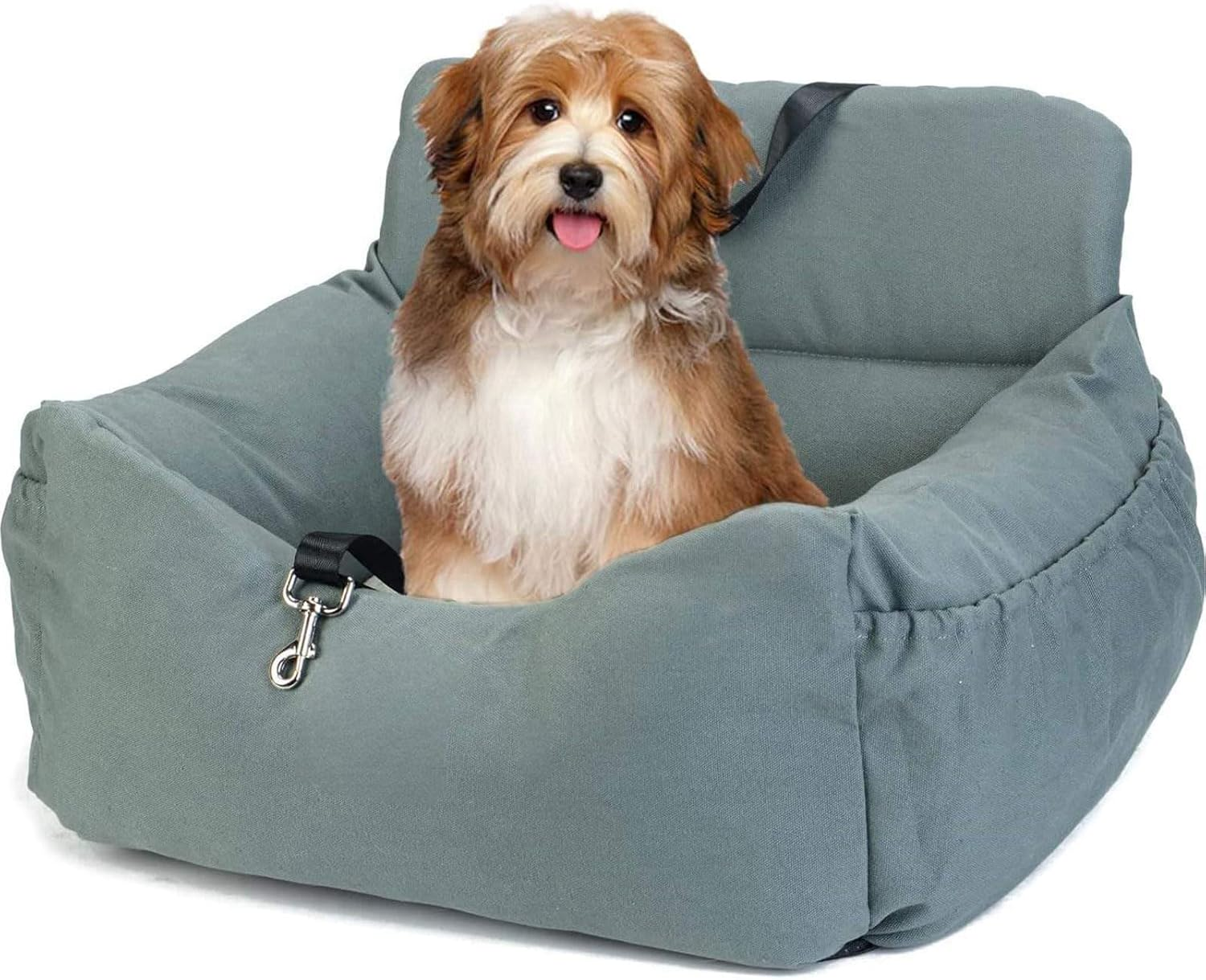 Dog Car Seat for Small Dogs, Detachable and Washable Pet Car Seat, Portable Dog Booster Seat,Dog Car Travel Carrier Bed with Storage Pockets and Clip-On Leash, Perfect for Pets up to 25Lbs