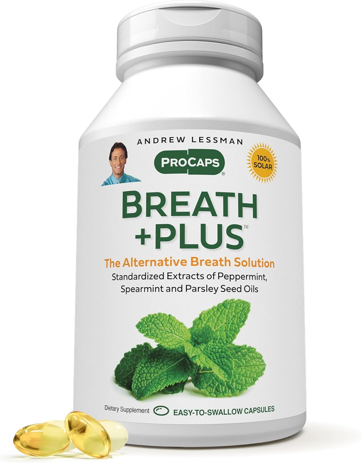 Andrew Lessman Breath plus 180 Softgels &ndash; Natural Breath Freshener, Helps Eliminate Odors from Food, Smoking, Morning Breath from the inside Out, with Peppermint image number 6