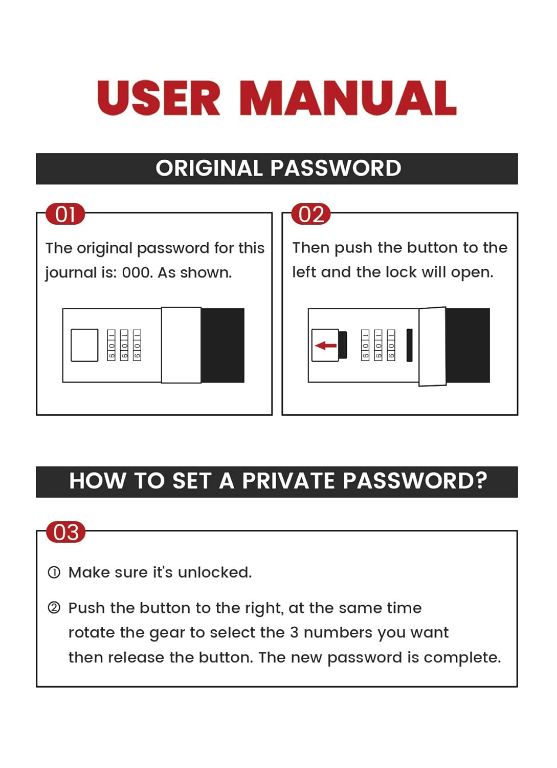 Diary with Lock, Journal for Women Girls, Vintage Lock Journal Refillable Personal Locking Notebook Secret Journal with Combination Lock 5.3Inx 7.8In (Pink) image number 1