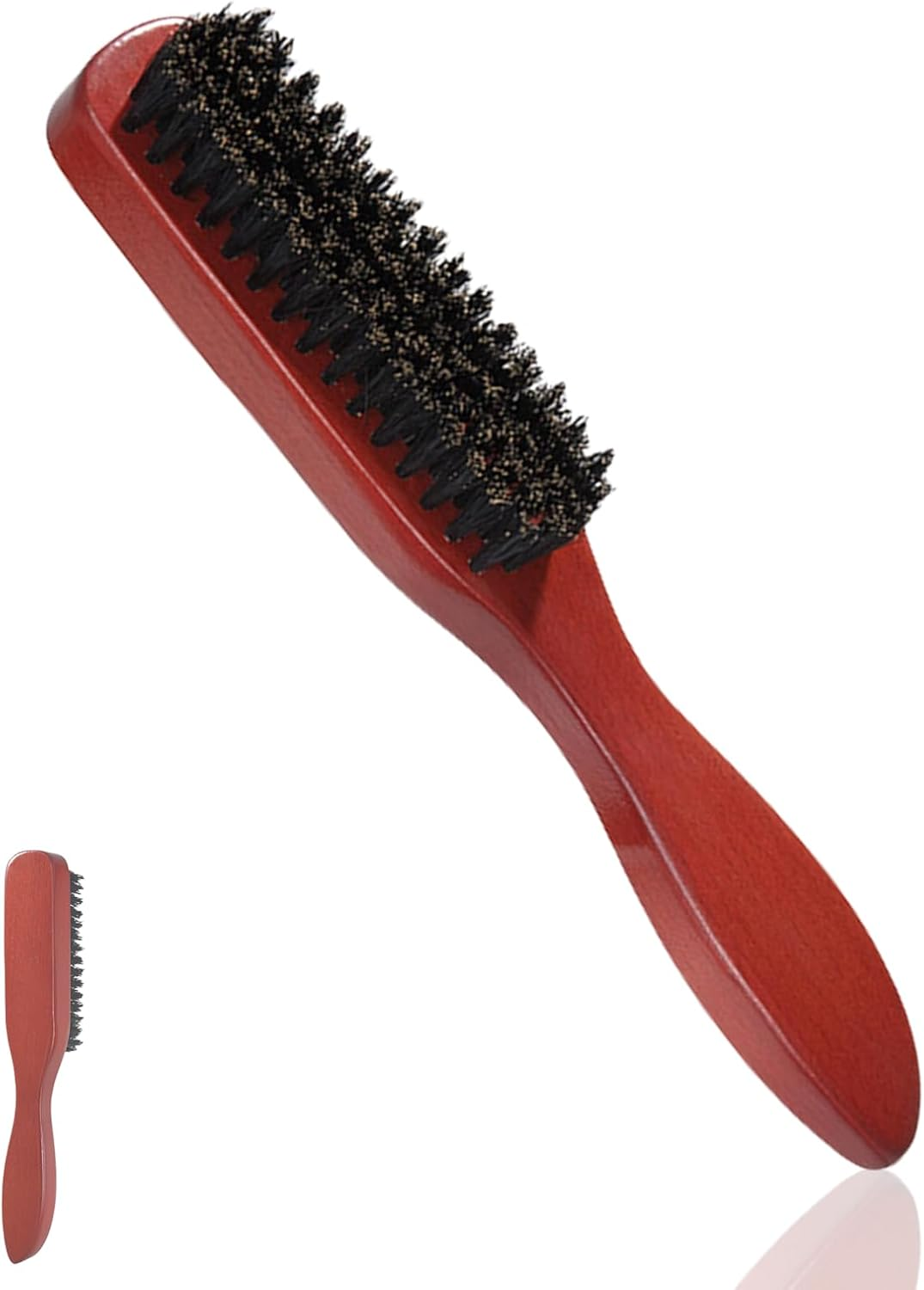 Treayes Boar Bristle Brush for Beard Styling, Men and Women'S Natural Hair Brush with Wooden Handle image number 1