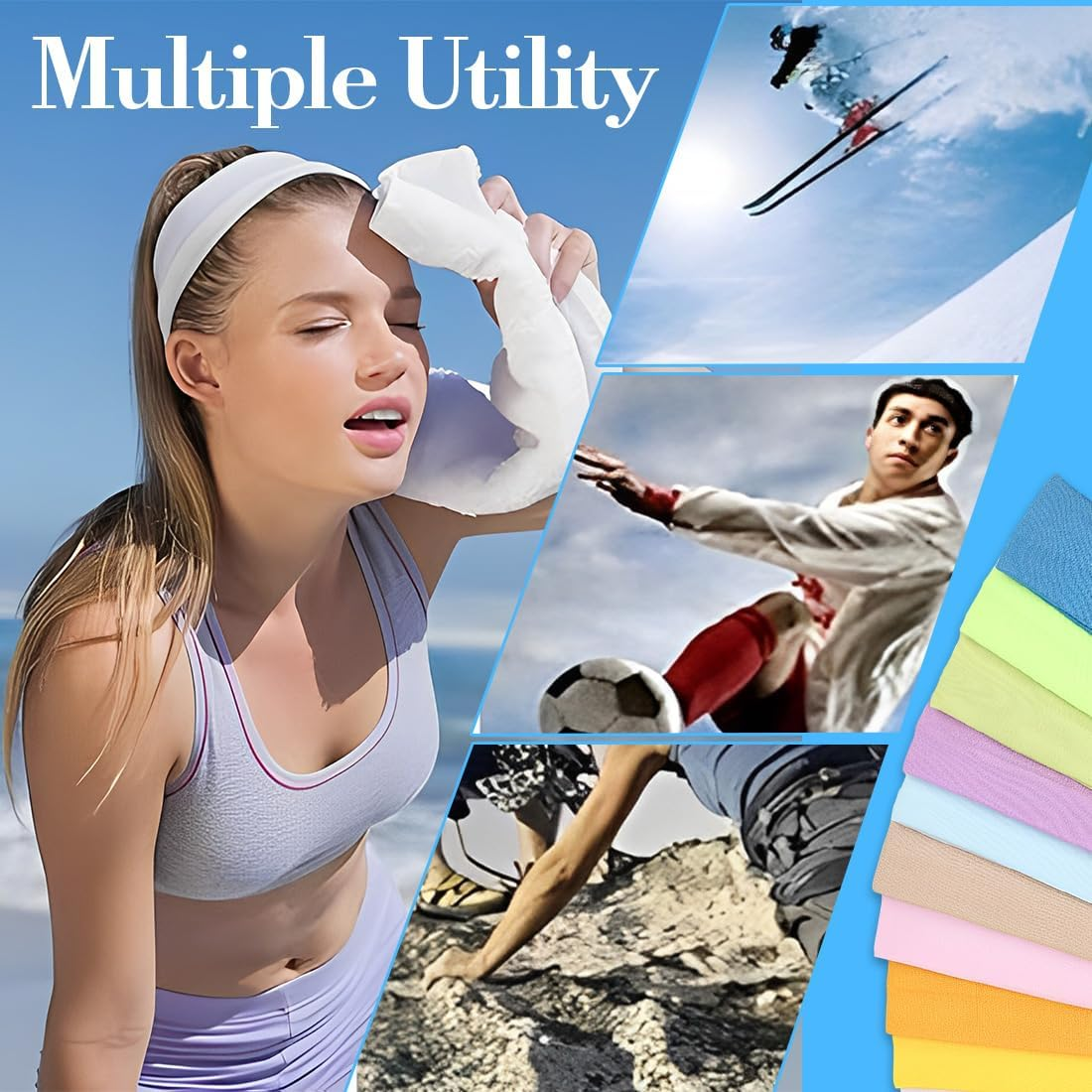 Pack of 10 Women'S Hair Bands, Wide Hair Band, Elastic Headband, Non-Slip Headband for Running, Cycling, Yoga, Fitness image number 3