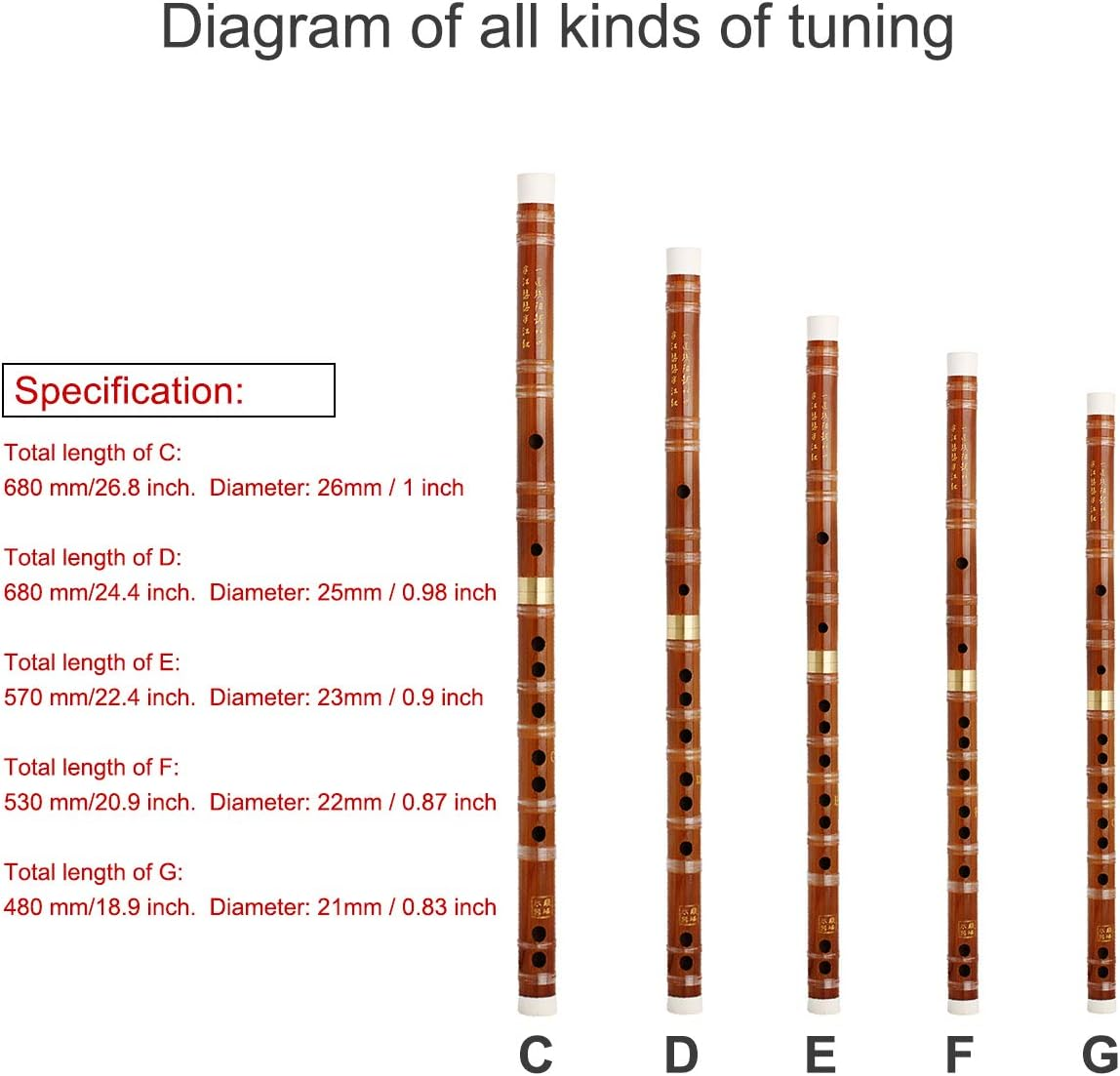 1Pkg Traditional Handmade Chinese Musical Instrument Bamboo Flute/Dizi in D Key image number 4