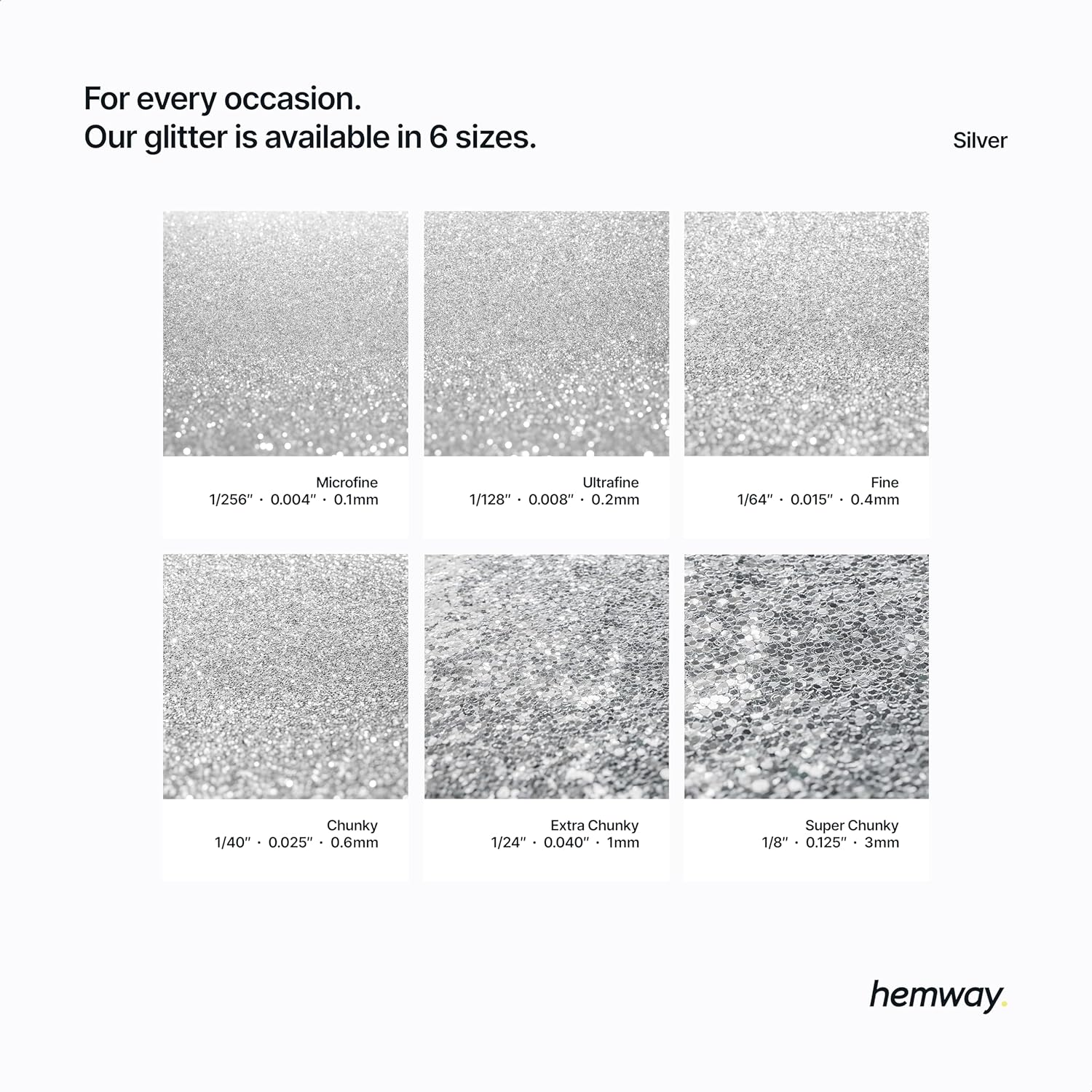 Hemway Silver Glitter Fine 130G/4.6Oz Powder Metallic Resin Craft Glitter Flake Sequins for Epoxy Tumblers, Hair Face Body Eye Nail Art Festival, DIY Party Decorations Paint image number 3