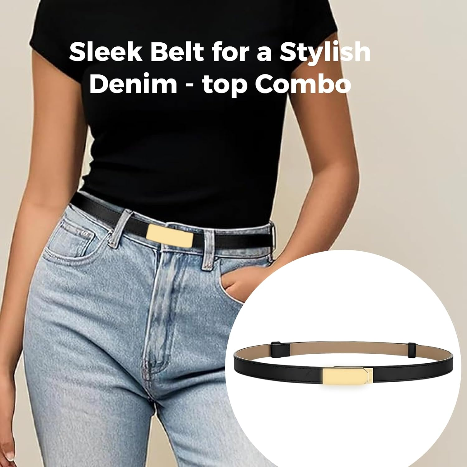 3-Pack Women'S Skinny Leather Belts with Adjustable, Turn-Lock Buckle, Fashion Accessory for Dresses, Jeans, Coats, Durable, Stylish, Perfect for Casual and Formal Wear, Fits Waist Sizes 20-34 Inches image number 3