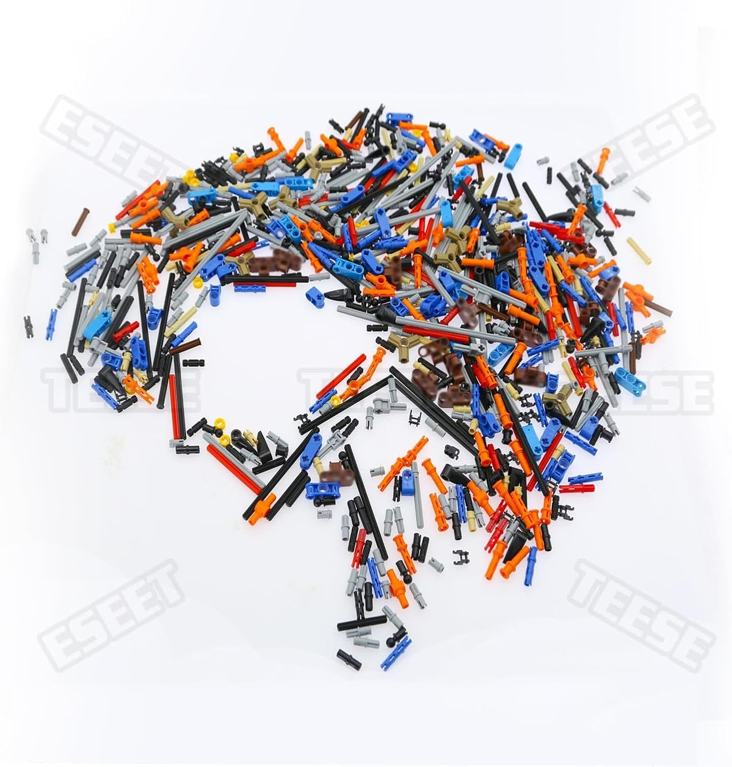 TEESE 884Pcs Axle-Pin-Chainlink-Connectors-Bricks-Set, Compatible with Technic Parts, for MOC Project-Bulk-Blocks (Random Color)