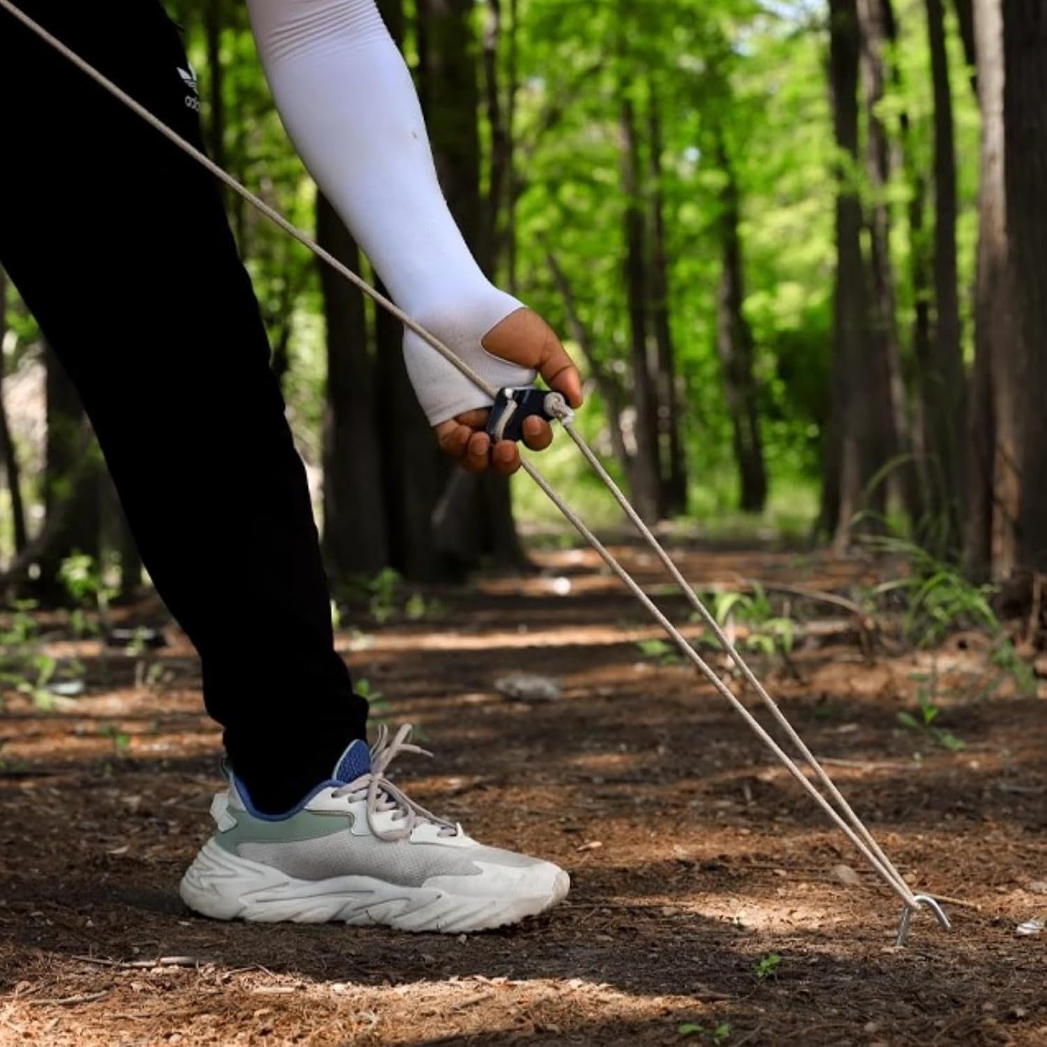 Wzenclave 20Pcs Heavy Duty Aluminium Tent Pegs, 7Inch Galvanized Metal Tent Stakes with Hook for Camping, Garden, Fence - Silver (Betterjonny) image number 5