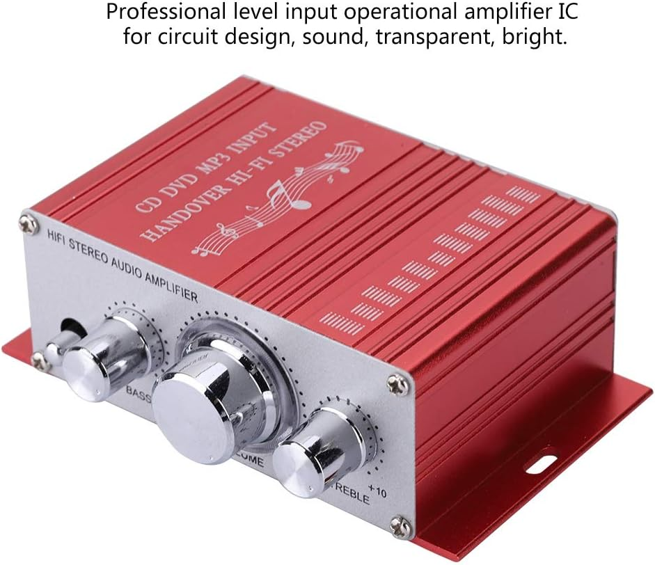 Mini Digital Car Amplifier - Hifi Audio Music CD DVD MP3 FM Player - Aluminum Alloy - for Cars and Motorcycles