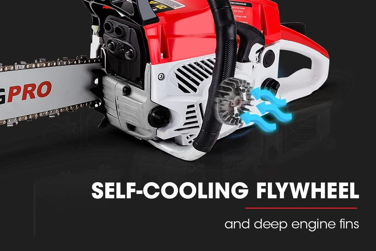 Baumr-Ag 45Cc Petrol Chainsaw, 18 Inch Bar Commercial E-Start Bar Chain Saw Tree Pruning, Pro-Series SX45