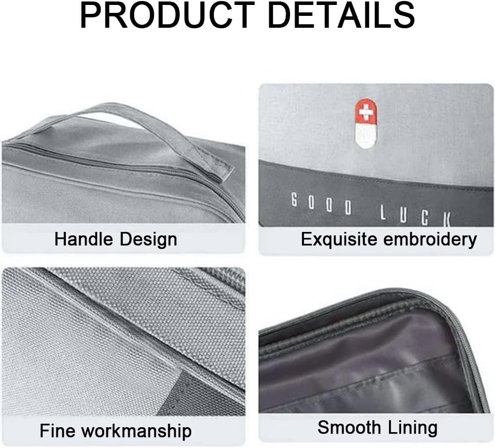 Empty First Aid Bag, Travel Medicine Bag, Medical Supplies Organizer Bag, Waterproof Medicine Storage Box for Home, Camping, Vehicle and Office image number 5