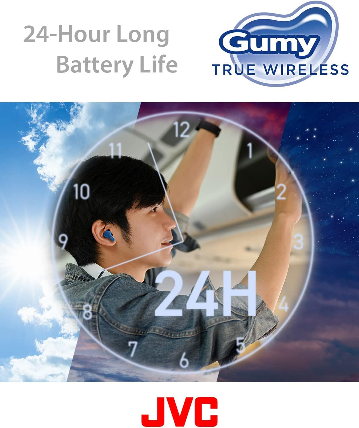 JVC HA-Z77T Gumy True Wireless Bluetooth Earbuds (Blue) image number 2