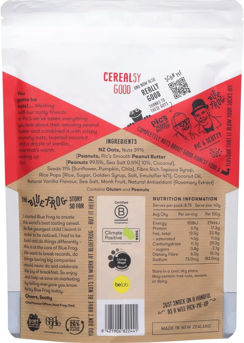 Blue Frog Breakfast - Peanut Butter Crunch Granola, 350G image number 1