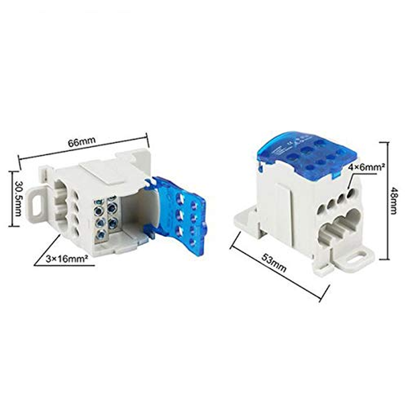 UKK-80A / 125A / 160A Electric Insulated DIN Rail Terminal Block Distribution Box Wire Connector Universal Power Junction Box for Power Distribution Cabinets image number 4
