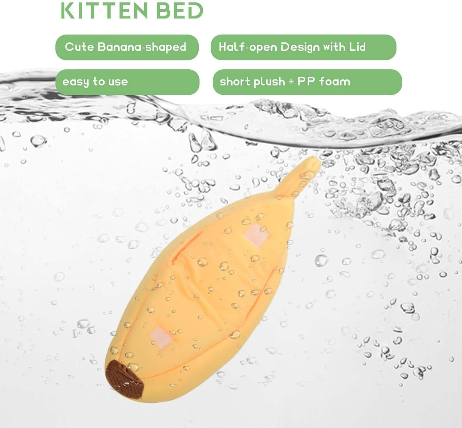 Banana Cat Beds for Indoor Cats, Cat Banana Tent, Banana Boat Bed for Cats, Banana Cat Bed House, Banana Shaped Cat Bed, Banana Bed for Kittens, Cute Banana Cat Bed Kitten Cave Cuddle Bed (Peach,M) image number 2