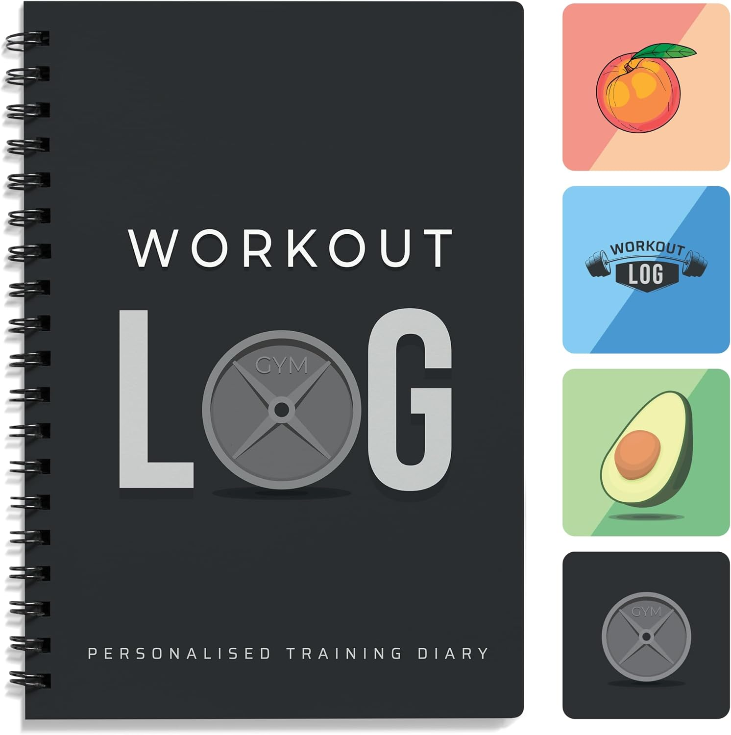 Workout Log Gym - XL 5" X 8"/A5 Sized Training and Gym Diary - Set Your Fitness Goals, Track 100 Workouts and Record Your Progress in Clear Detail (Peach)