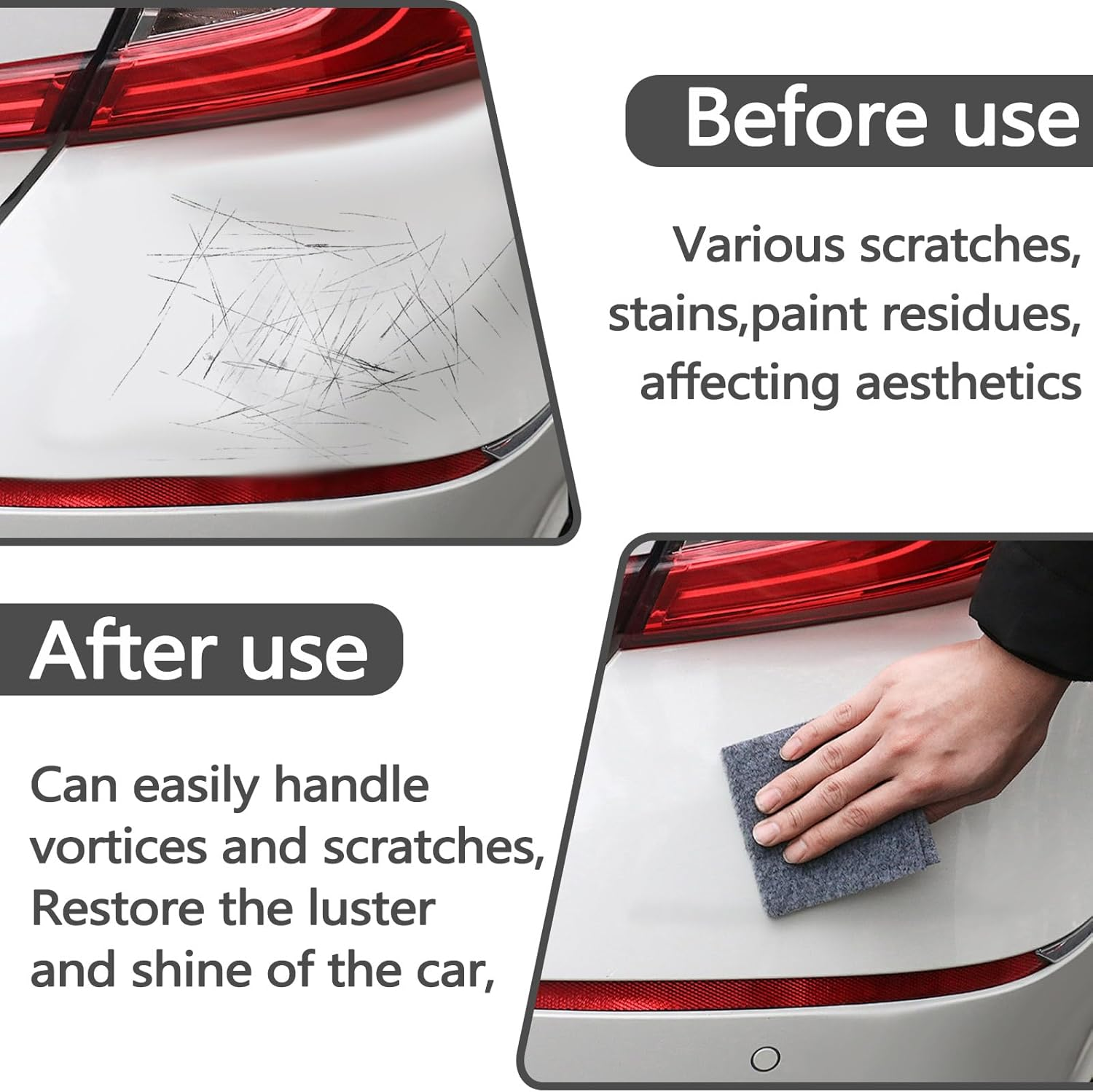 20 Packs Car Scratch Remover Cloth Kit, Nanoklean Car Paint Scratch Repair, Magic Nano Wipes for Vehicles Cleaning Polishing Water Spot Glass Swirls Residues (20) image number 1