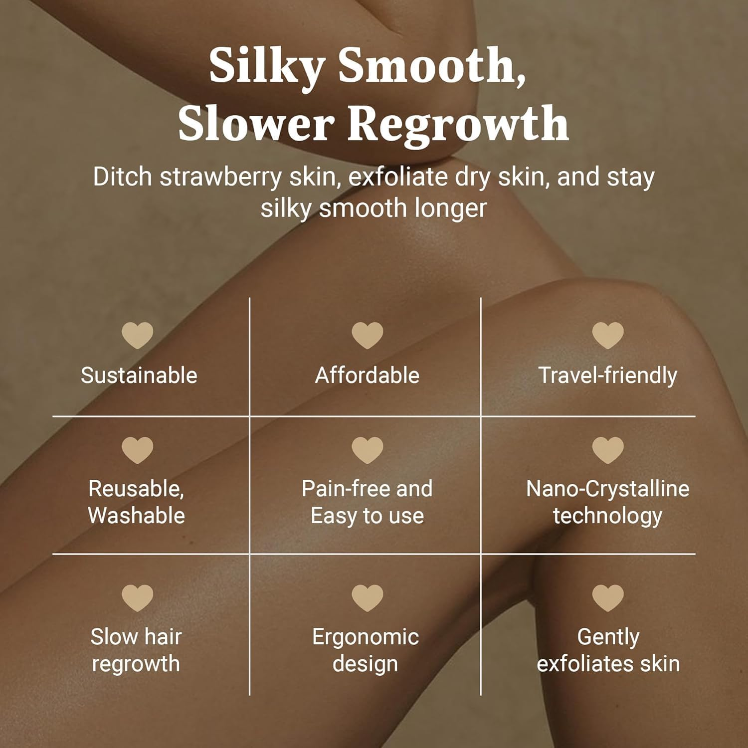 Crystal Hair Eraser for Women and Men | Reusable Hair Removal Tool with Nano-Crystalline Technology | Painless Exfoliation for Back, Arms, Legs | Eco-Friendly, Long-Lasting Design image number 2