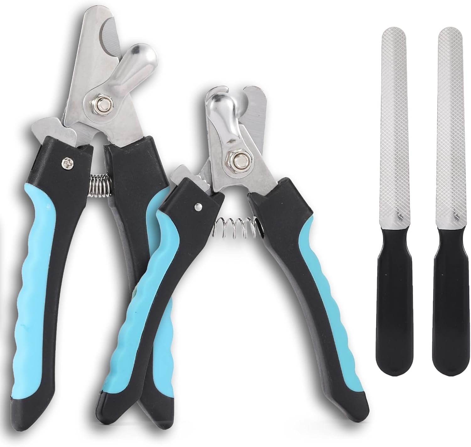 2 Pack Pet Nail Trimmer Clipper Set with 2 Nail Files, Dog Nail Clippers for Small, Large & Medium Dogs Cats Pet Toenail Clippers with Nail Files image number 2