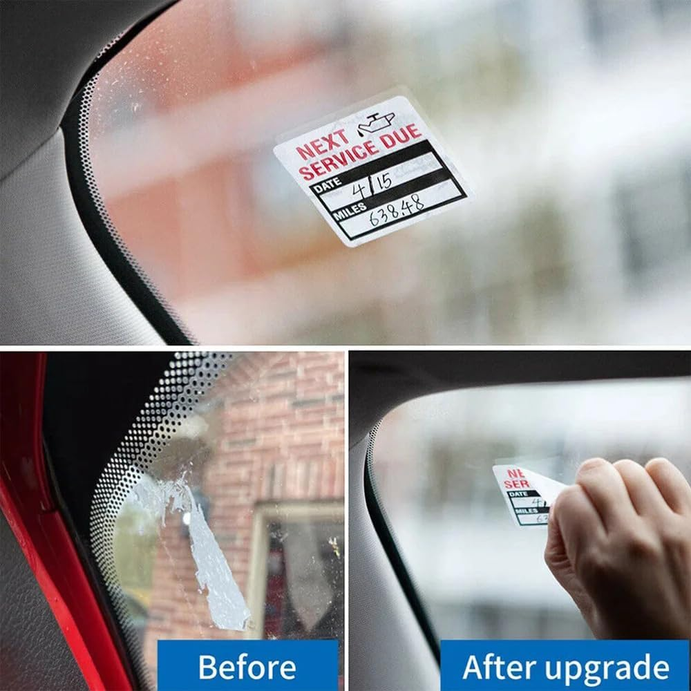 300 Pieces Oil Change Window Stickers Static Cling, Oil Change Reminder Sticker for Windshield with No Residue, Clear Next Service Due Labels for Car Auto Vehicle image number 1