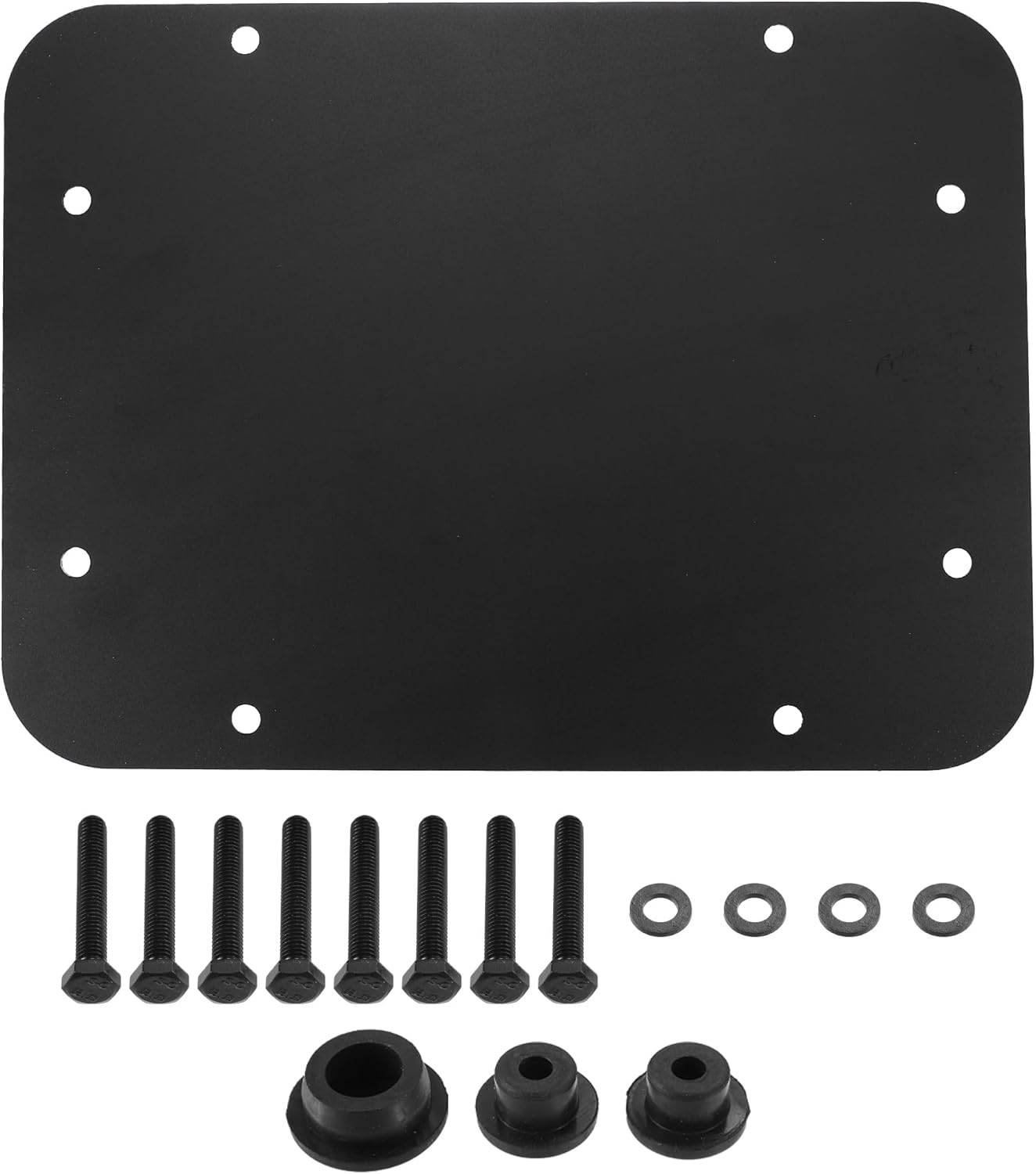 X AUTOHAUX Rear Spare Tire Carrier Delete Filler Plate with Tailgate Rubber Plug and Bolts for Jeep Wrangler JK JKU 2007-2018 Tailgate Plug Vent Plate Cover Metal image number 1