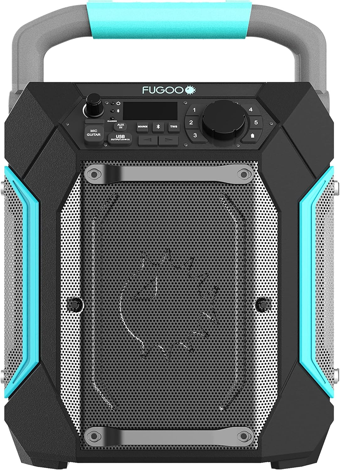 Fugoo Traveler | Portable Indoor/Outdoor Bluetooth Speaker | 100W, 7-Inch Sub, 48 Hour Playtime | 270 Degree Audio | IPX4 Water Resistant | Use as PA System &ndash; Mic/Guitar Input & USB Port image number 1