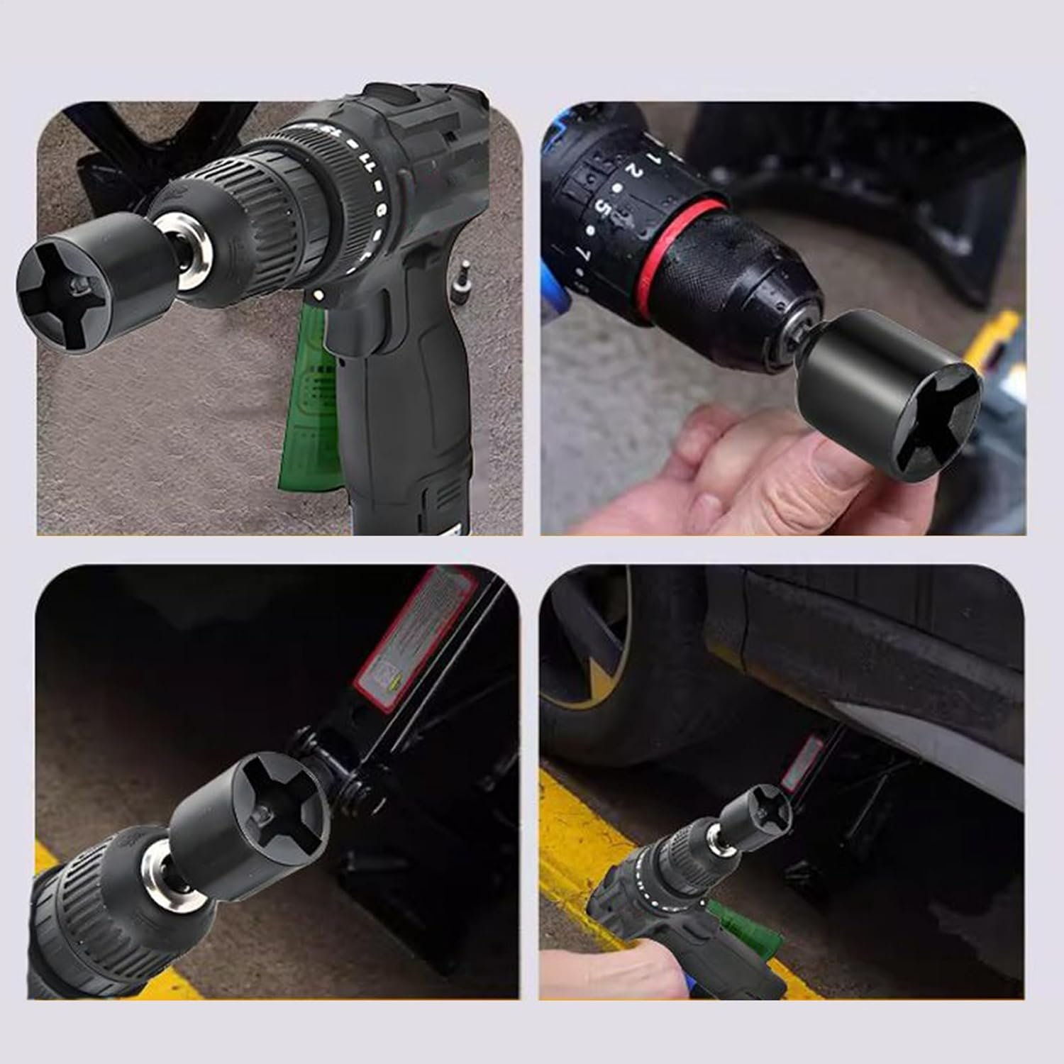 Scissor Jack Adapter - Car Jack Adapter - Gear Heavy Duty Wrench Tool for Road Trip Outdoor Repair Maintenance Travel