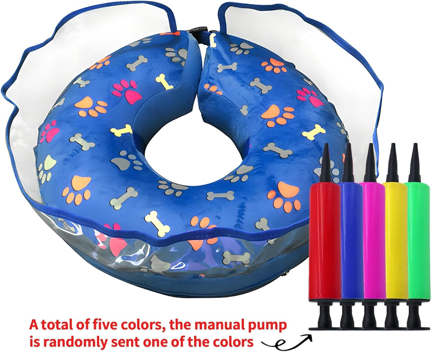 NACOCO Dog Recovery Inflatable Collar - Cat Protective Paw Cone for Small Medium Large Dog Detachable Elizabethan Cone Adjustable after Surgery (X-Large) image number 5