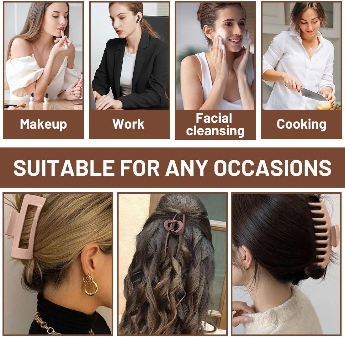 ROKZELT Pack of 6 Soft Hair Clips Women Cloud Clip Flexible Silicone Hair Clips Non-Slip Large Bendable Clip Soft Hair Clips for Thin and Thick Hair image number 1