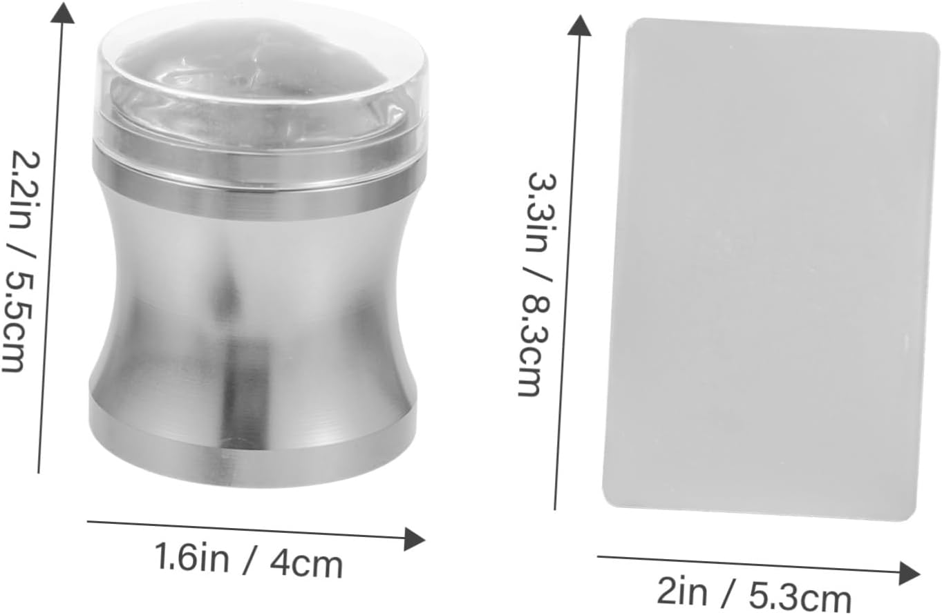 GANAZONO Silicone Nail Stamper Set 2Pcs Large Head Nail Art Stamping Tools for Manicure Scraper Suitable for Home Use image number 3