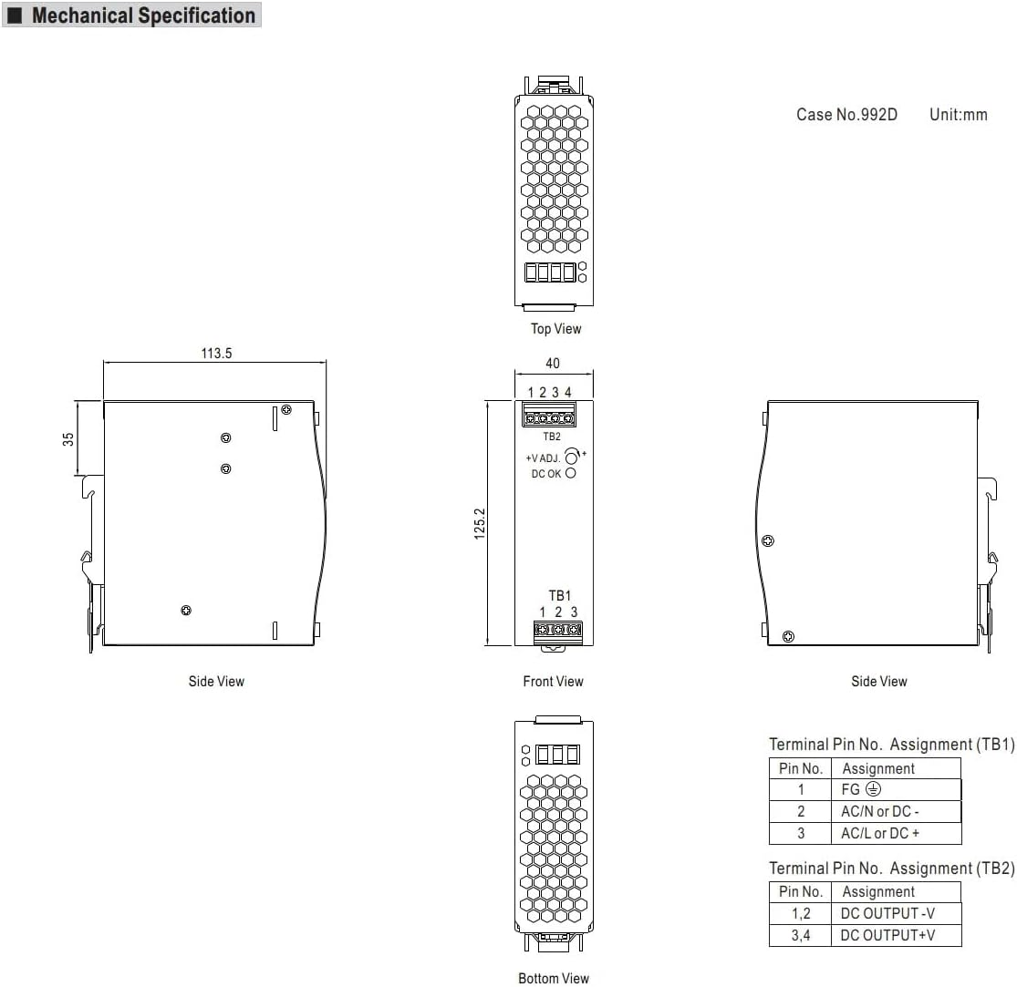 NDR-120-24 Genuine Mean Well DIN Rail Power Supply 24V 5A 120W - 24V image number 6