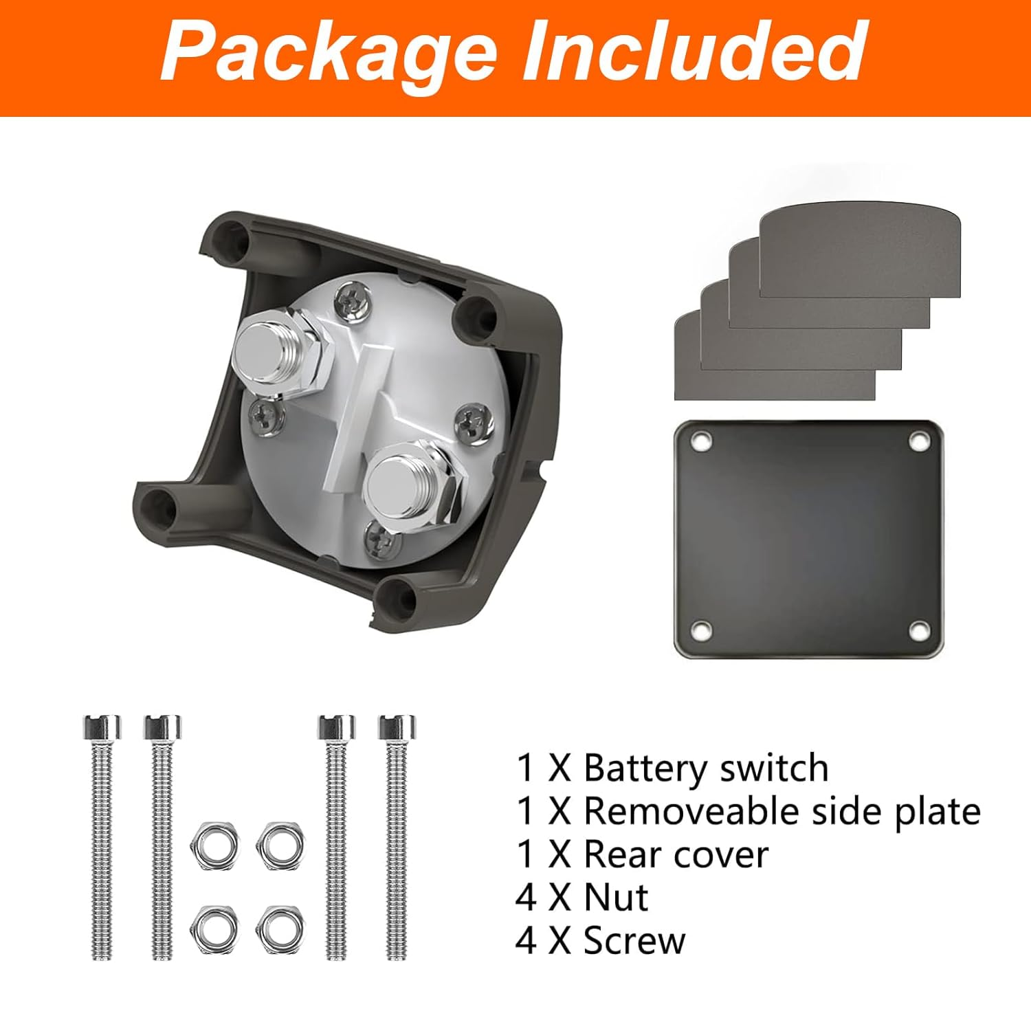 MAEZOE Battery Disconnect Switch 12V Master, 12V-48V Waterproof Battery Shut off Switch 275Amps High Current for Car Marine Boat RV (On/Off) image number 3