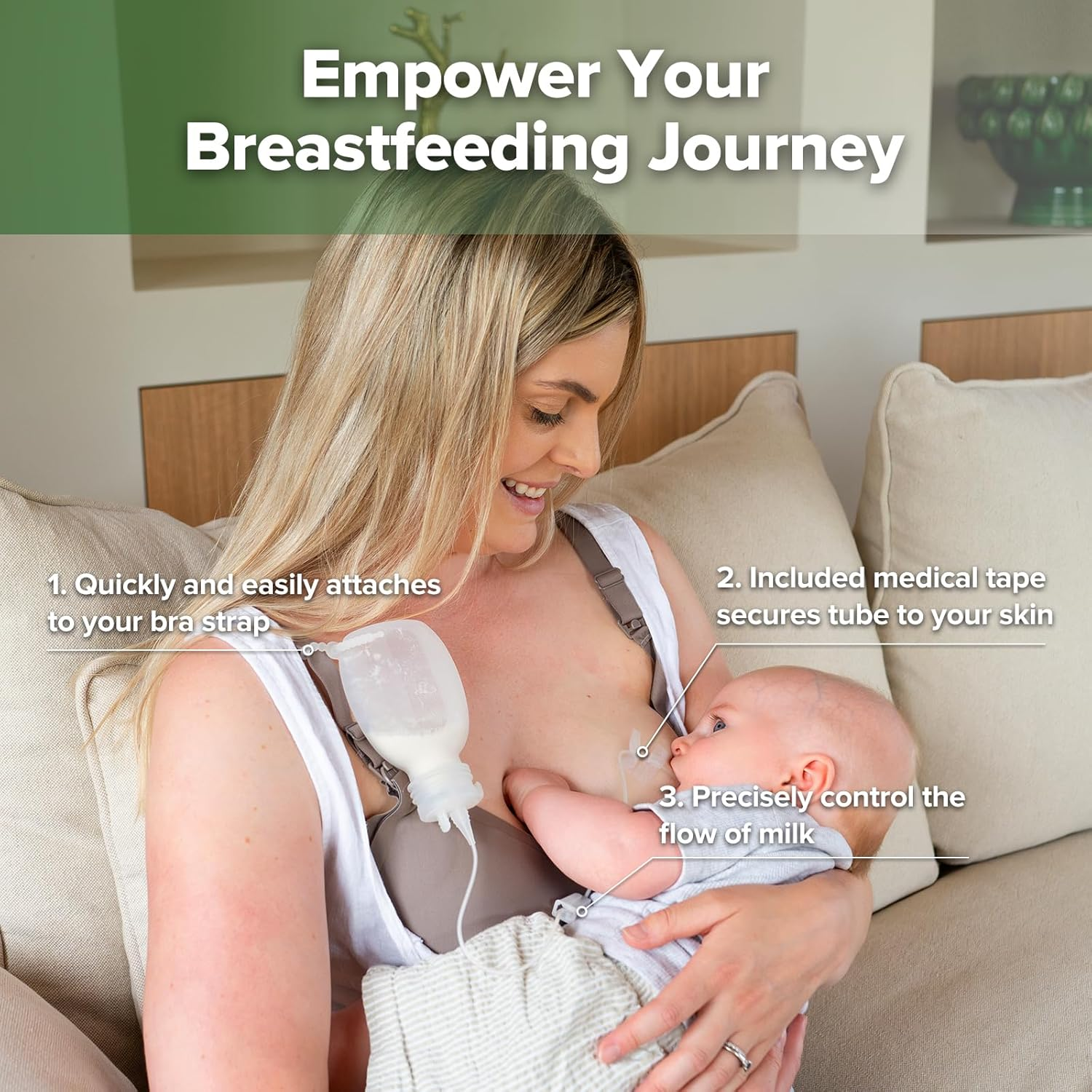 Haakaa Supplemental Feeding Tube & Pouch Set,Baby Supplemental Nursing System,Sns Breastfeeding System,Food Grade Silicone image number 4