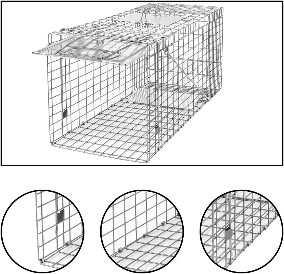 Animal Trap Cage,Outdoor Rescue Cat Carrier,Heavy Duty Squirrel Trap,No-Kill Trapping Kit,Small Animals Cages,For Stray Cats, Rabbits, Raccoons, Skunks image number 6