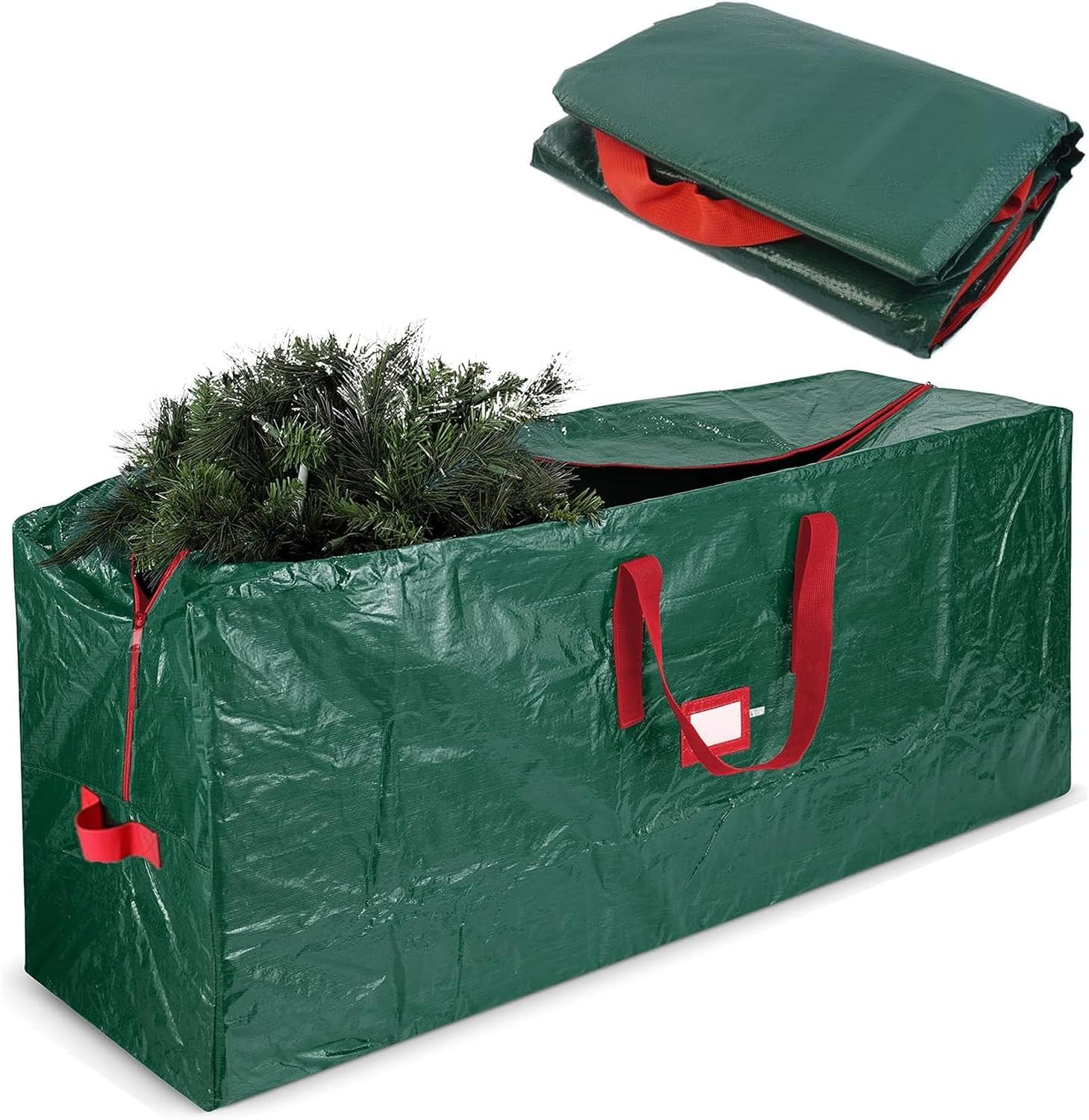 Mumoo Cat Large Green Christmas Tree Storage Bag for 9Ft Artificial Christmas Tree Portable Tote Bag Bug and Dust Proof Storage Bag （65&ldquo;&times;15&rdquo;&times;30&ldquo;） image number 6