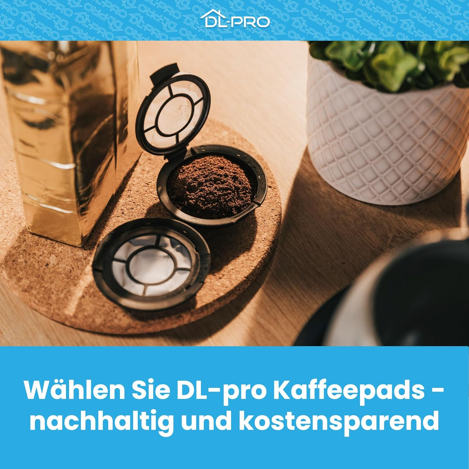 Dl-Pro Set of 6 Refillable Coffee Pods for Melitta 180424 Permanent Pad Filter Coffee Filter for Senseo Coffee Machine HD7800 to HD7874 6 Pieces with Coffee Powder Spoon image number 4