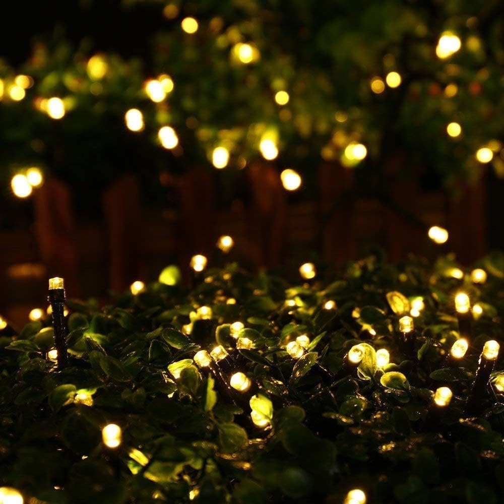 Philzops LED Christmas Fairy Lights Indoor 10 M 100 LED Christmas Lighting Outdoor Battery Warm White 8 Modes Waterproof Outdoor Fairy Lights for Christmas Tree Balcony Wedding Party Window Decoration image number 3