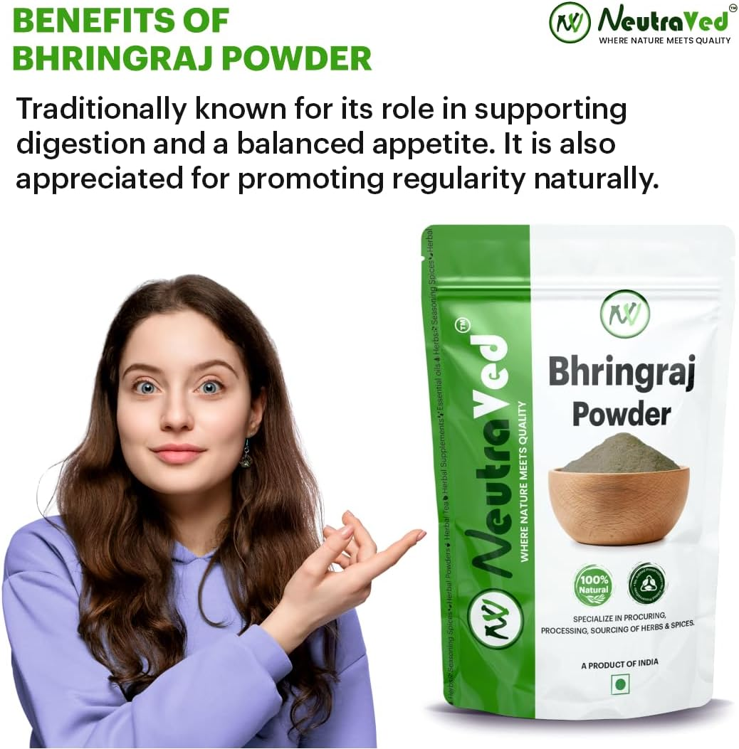 Neutraved Bhringraj Powder| Natural Bhringraj Powder for Hair - 200G image number 4