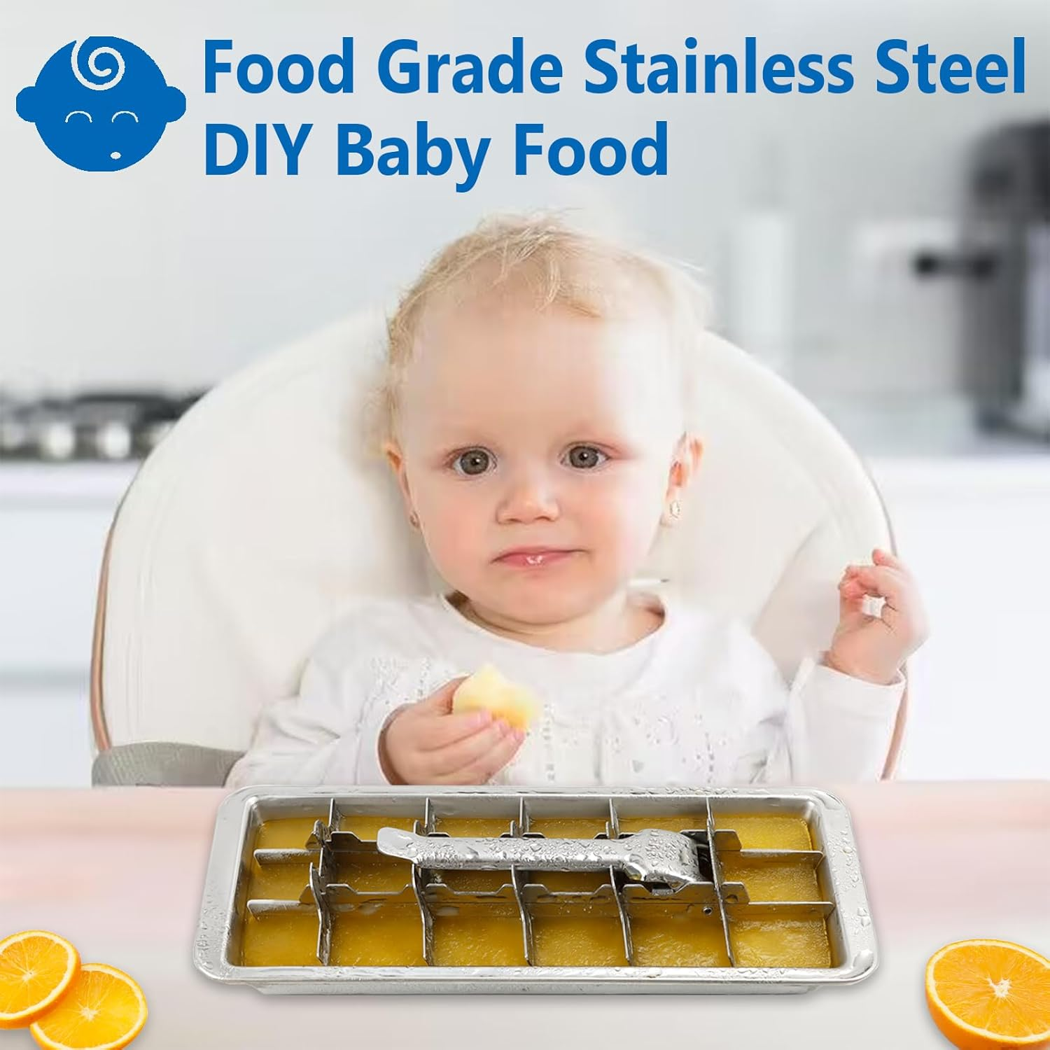 KAYCROWN 18/8 Stainless Steel Ice Cube Tray, 18 Slot Ice Tray with Easy Release Handle for Making Various Ice Cubes and Frozen Foods, Removable Slots for Easy Ice Cube Removal and Cleaning image number 2