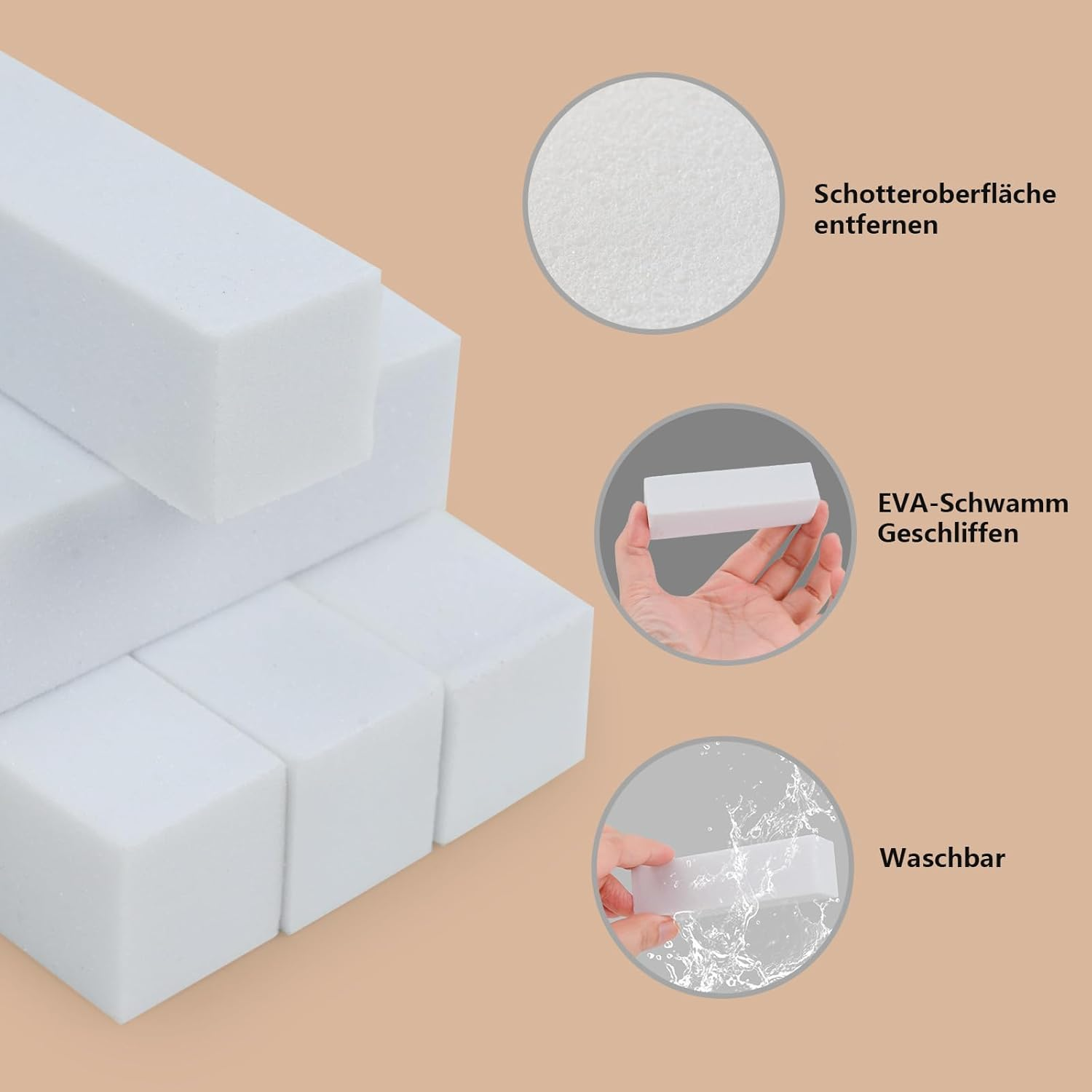 Set of 10 Nail File Nail Polishing Blocks, Buffer for Nail Art Tips, Professional Polishing File for Sanding Acrylic or Natural Gel Nails, 4 Washable Sides for Manicure image number 1