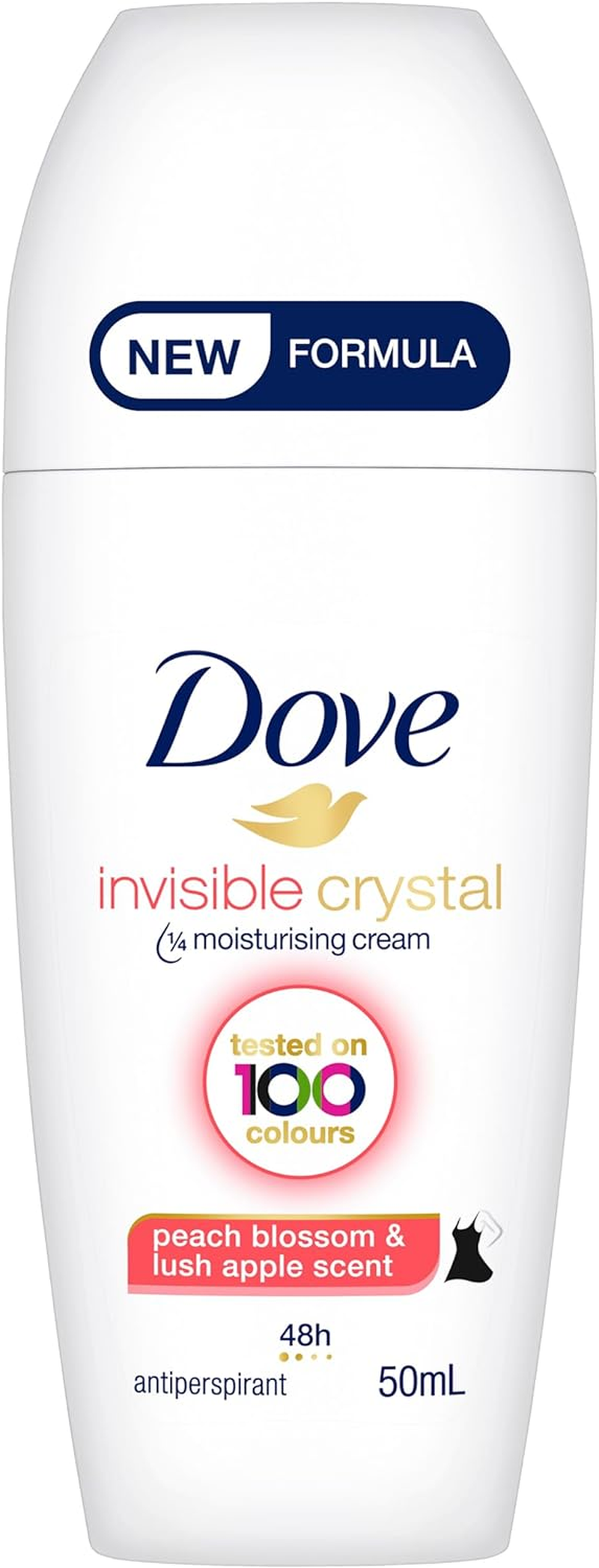 Dove Dove Invisible Crystal Anti-Perspirant Deodorant Roll-On for 48 Hours of Protection Invisible Crystal with 1/4 Moisturising Cream. Tested on 100 Colours 50 Ml image number 2