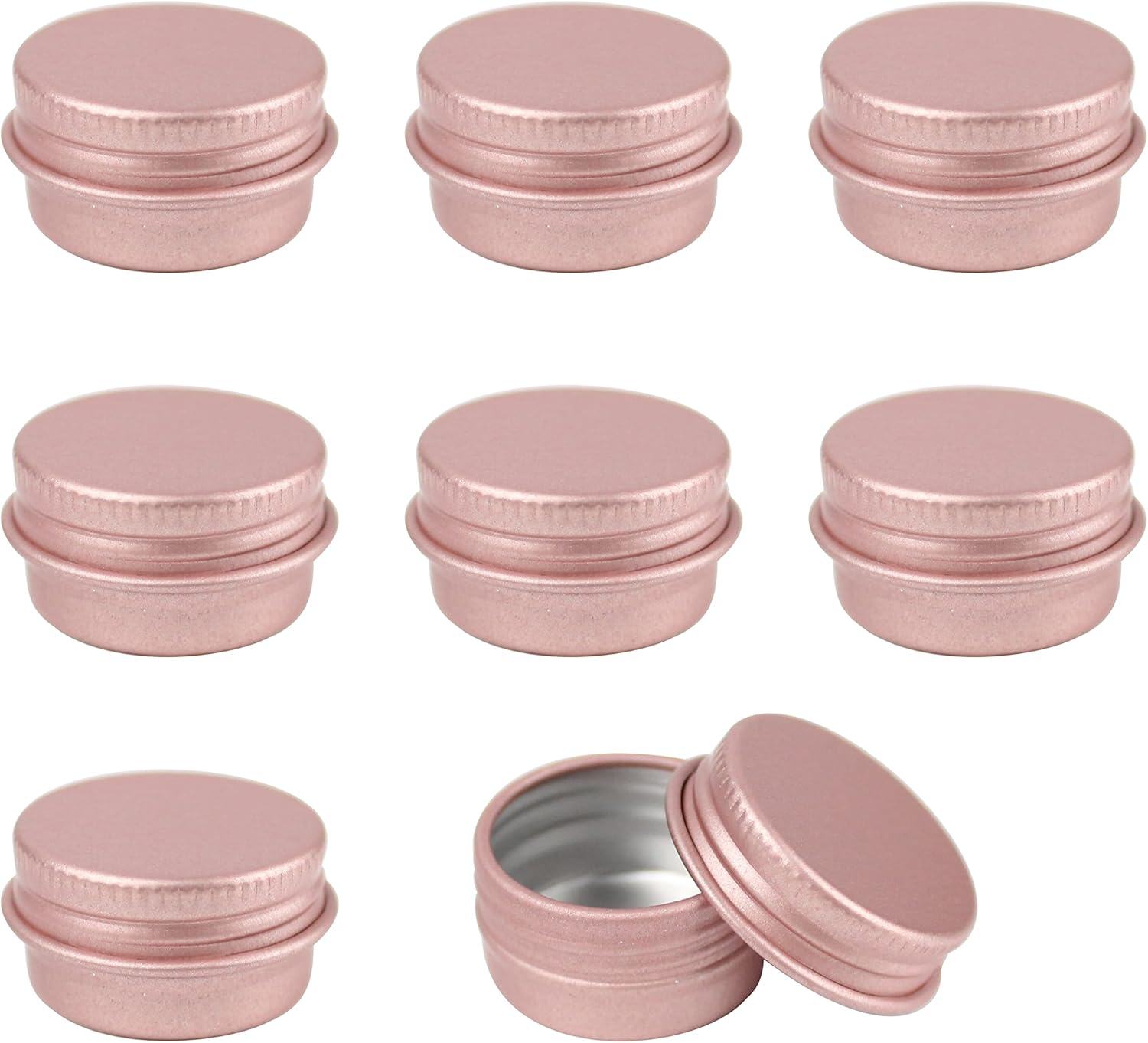 60 Pcs Mini 5G Silver Aluminum Cosmetic Sample Tins Jars Empty Portable Refillable Containers with Screw Lid for Small Sample Jewelry Lip Balm Candles