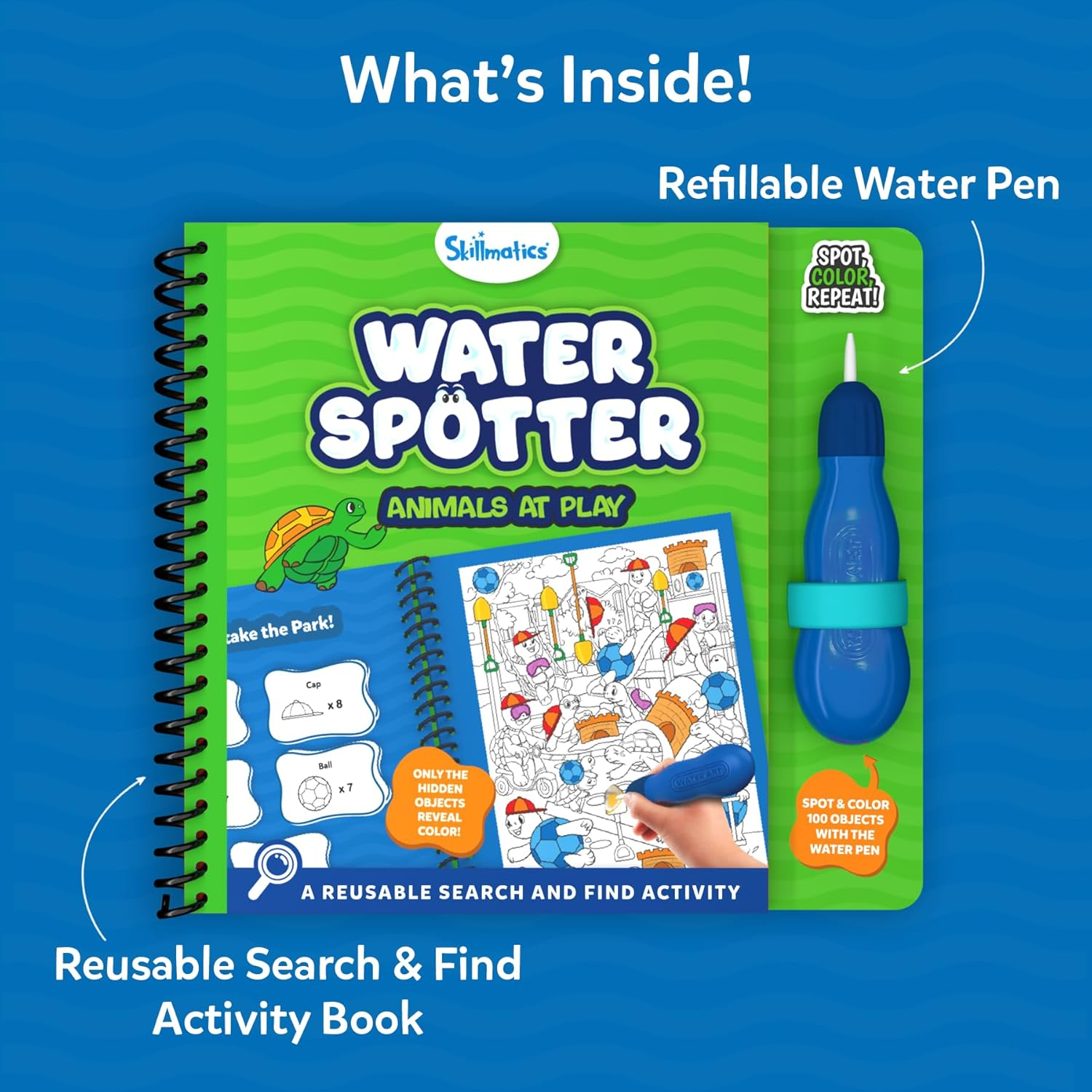Skillmatics Reusable Search & Find Book - Water Spotter, Mess-Free, Fun Learning Activity, Animals, Travel Toy, Gifts for Boys & Girls Ages 4, 5, 6, 7, 8 image number 6