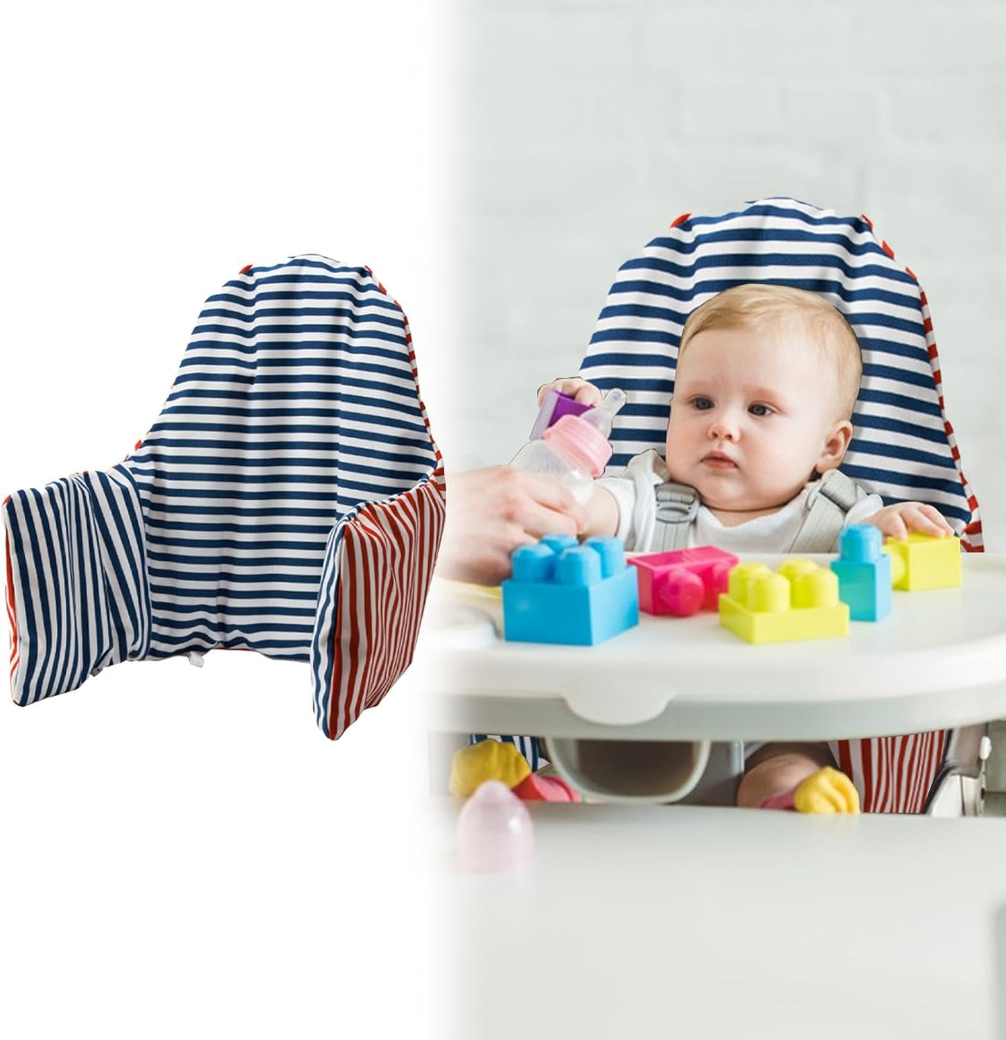 High Chair Insert | Washable High Chair Cushion, Liner, Reversible, Ergonomic, Crummi Color, 6-36 Months image number 2