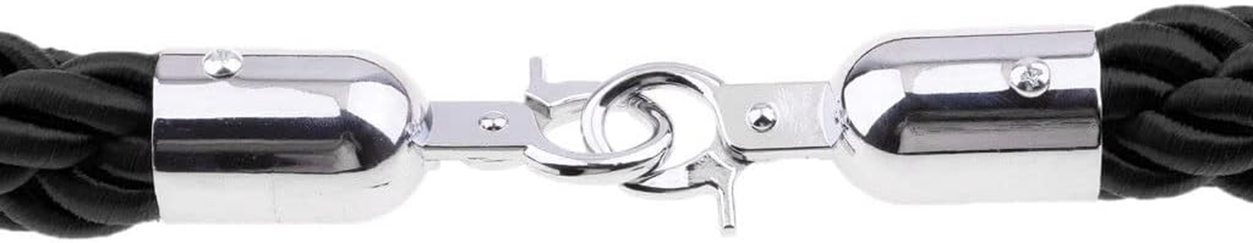 1.5M Stanchion Ropes for Control Post Rope Crowd Queue Line Barrier (Black Rope with Chrome End) image number 4